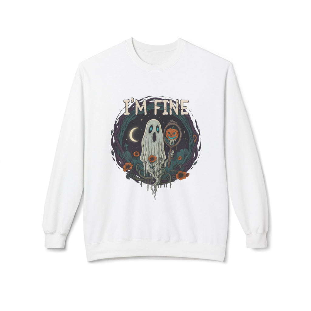I'm Fine 2 - Crewneck Unisex Sweatshirt - Cozy Halloween Apparel