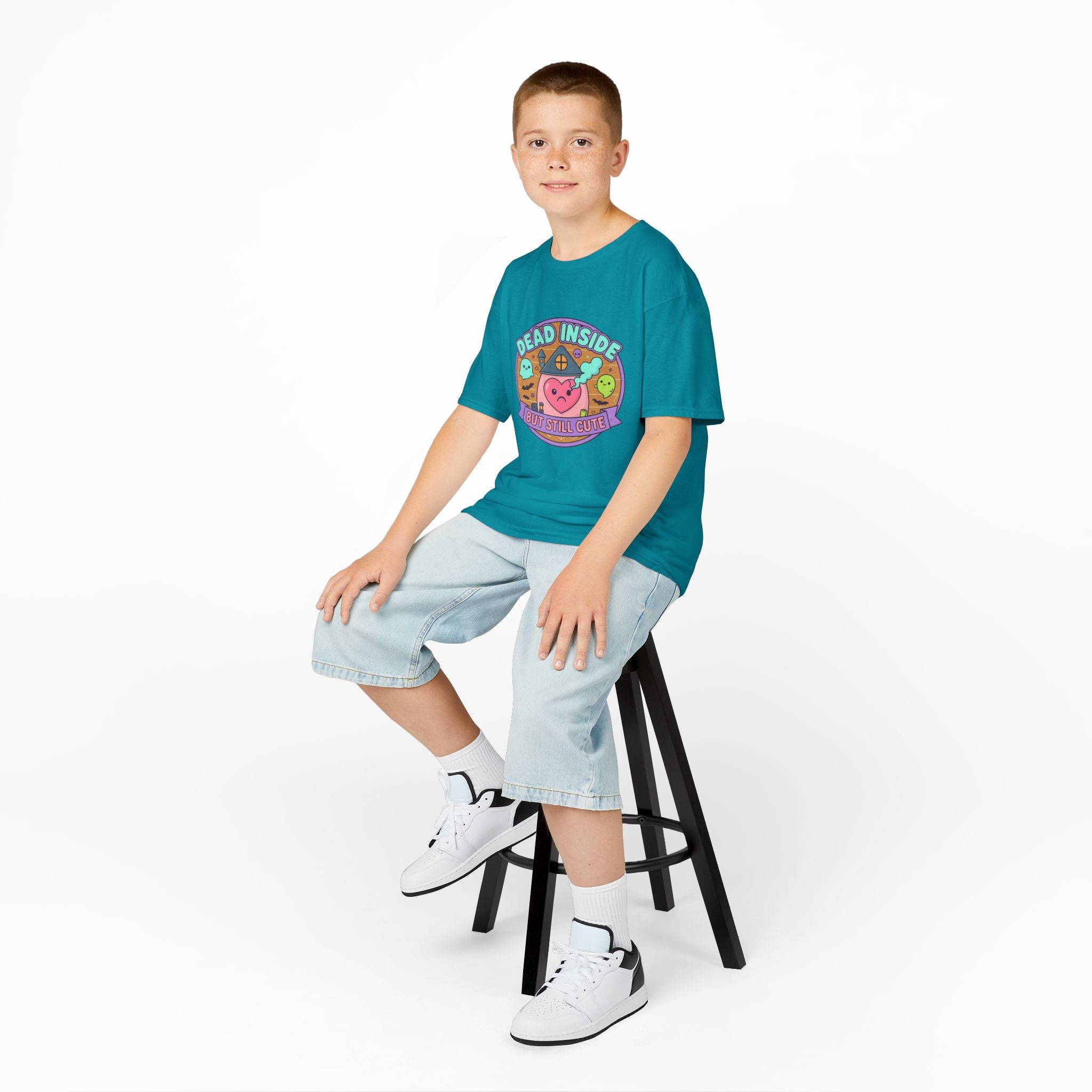 Dead Inside But Still Cute - Cute Kids Heavy Cotton Tee ,  Fun Graphic Tee for Kids