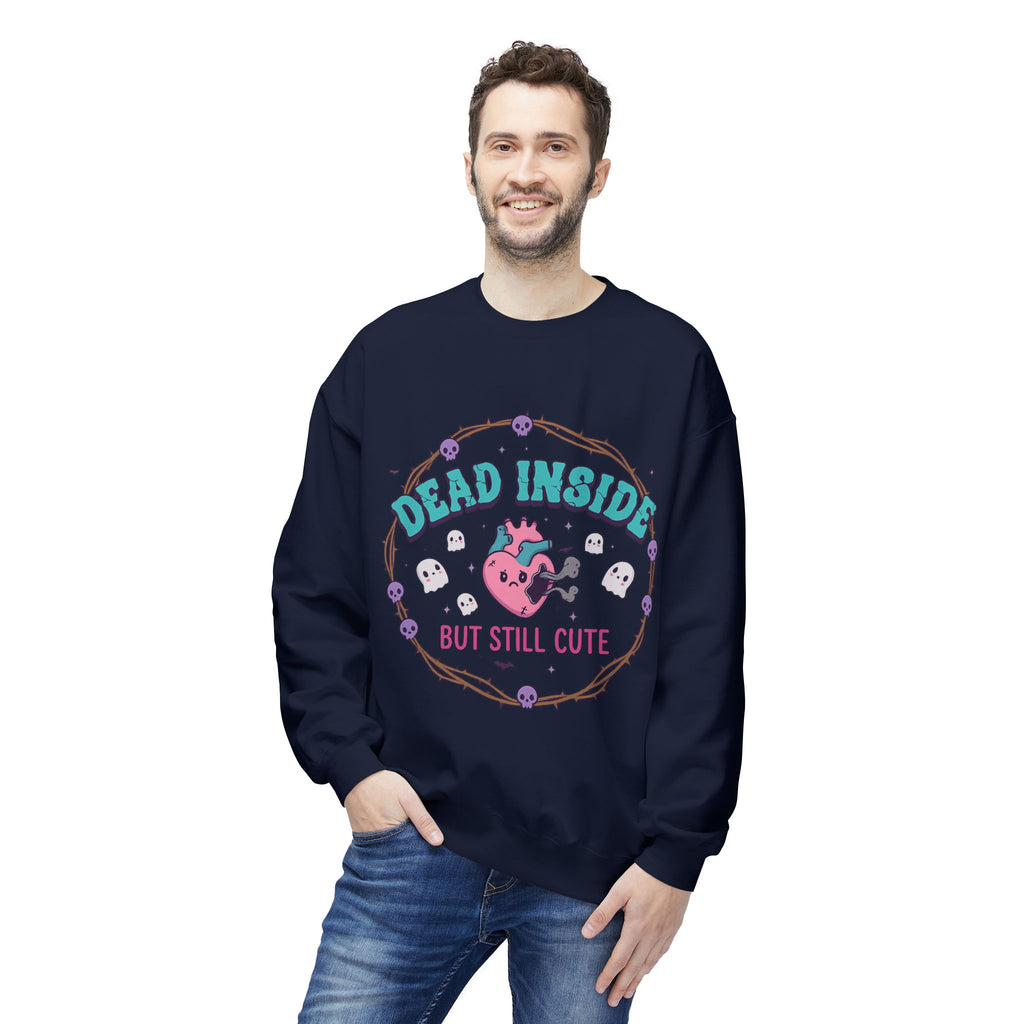 Dead Inside, But Still Cute 1- Crewneck Unisex Sweatshirt - Cozy Halloween Apparel