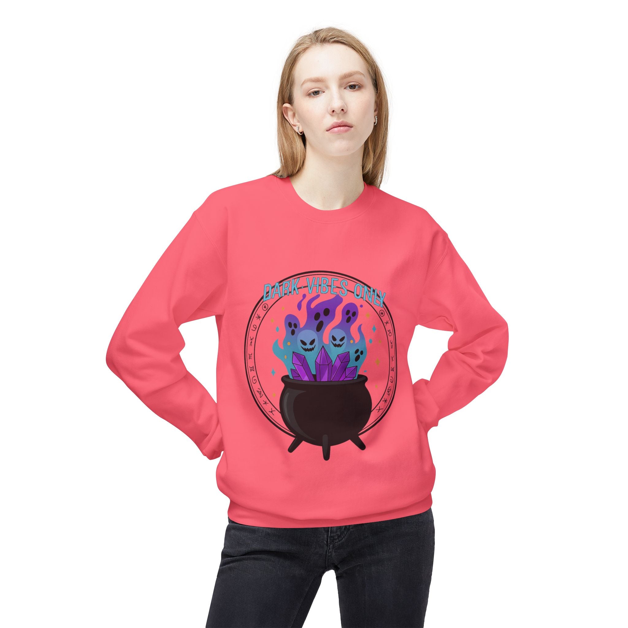 Dark Vibes Only 3.2 - Crewneck Unisex Sweatshirt - Cozy Halloween Apparel
