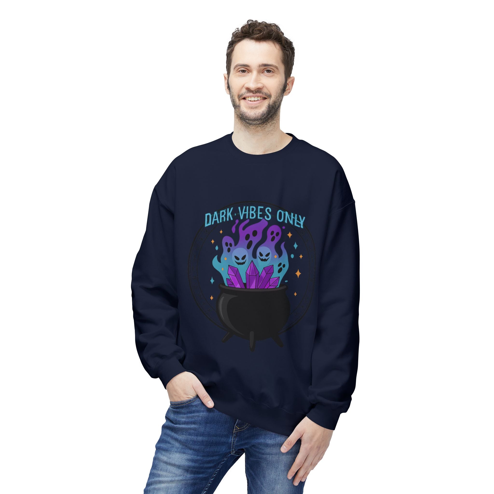 Dark Vibes Only 3.2 - Crewneck Unisex Sweatshirt - Cozy Halloween Apparel