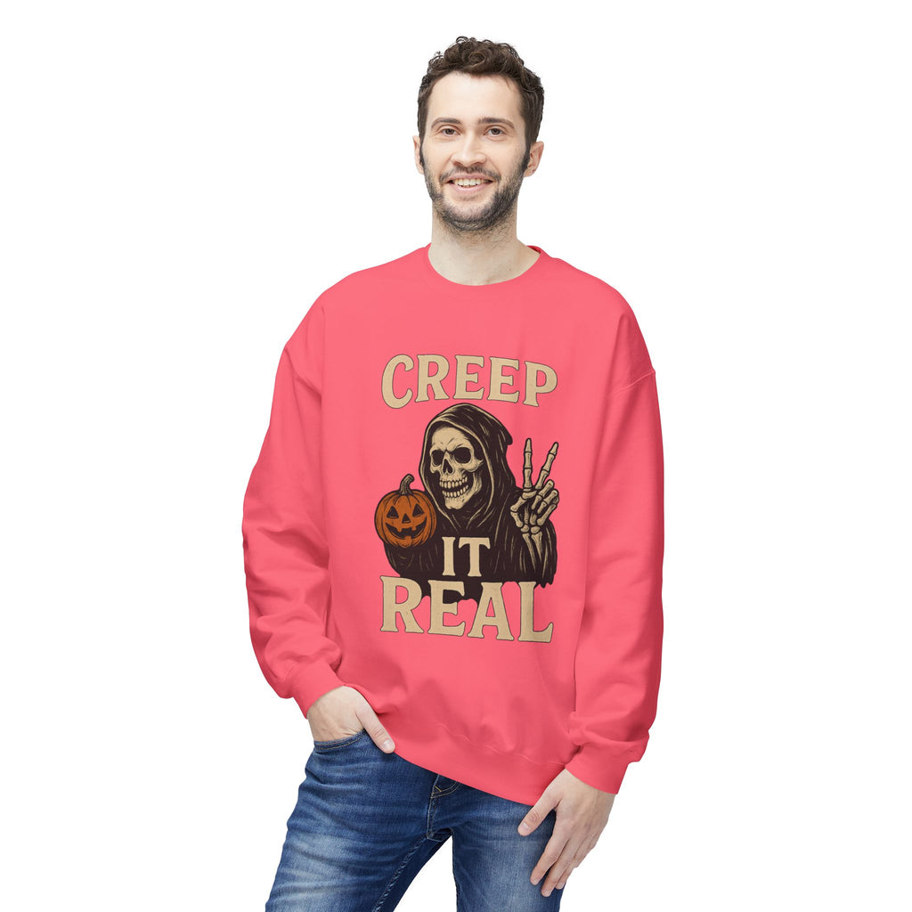 Creep It Real 1 - Crewneck Unisex Sweatshirt - Cozy Halloween Apparel
