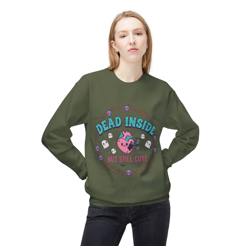 Dead Inside, But Still Cute 1- Crewneck Unisex Sweatshirt - Cozy Halloween Apparel