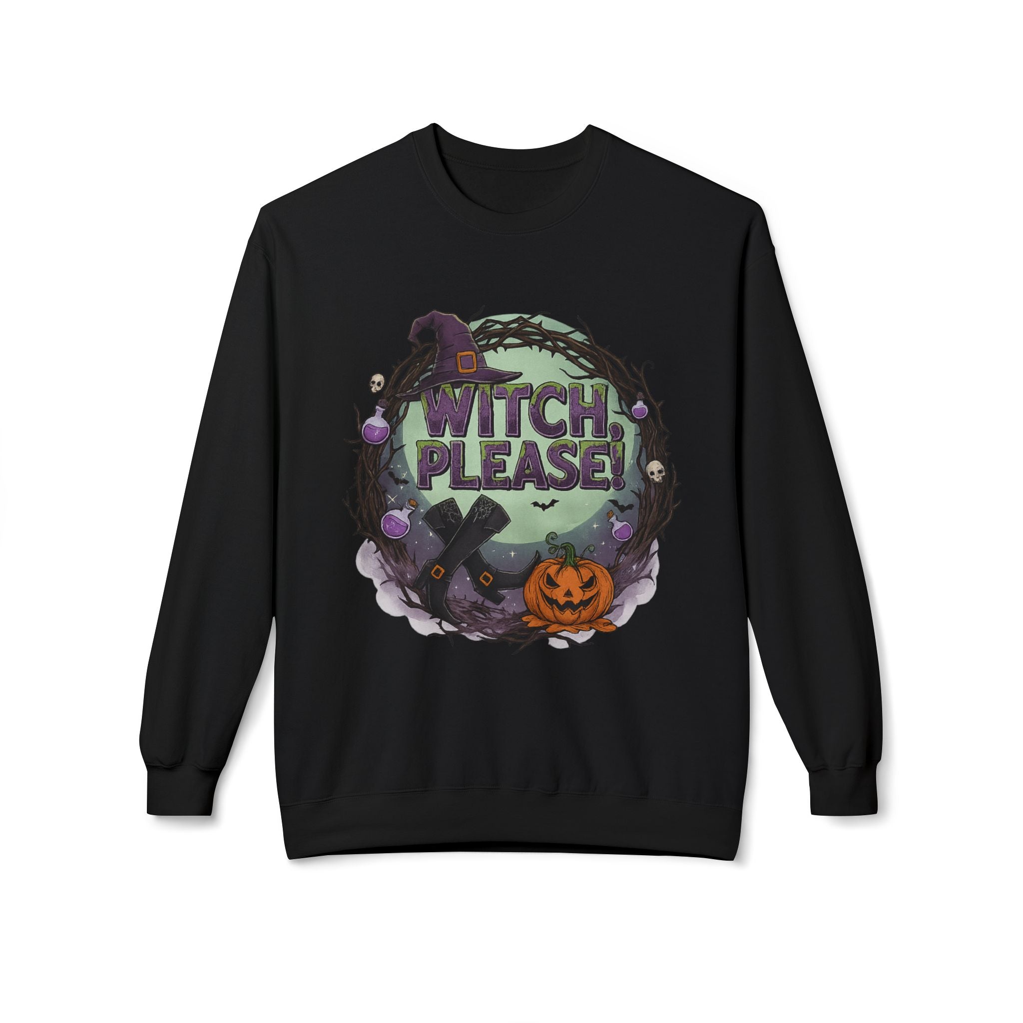 Witch, Please! 1 - Crewneck Unisex Sweatshirt - Cozy Halloween Apparel