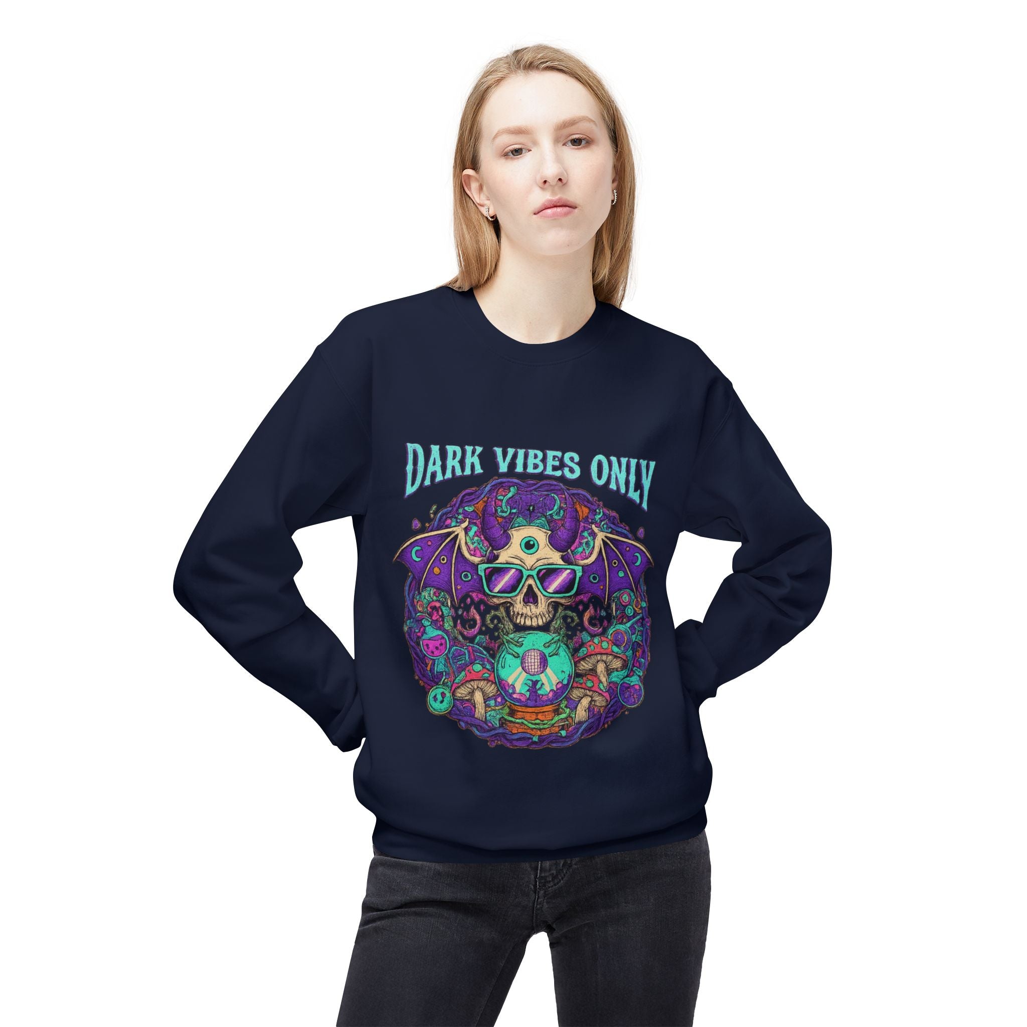 Dark Vibes Only 2 - Crewneck Unisex Sweatshirt - Cozy Halloween Apparel