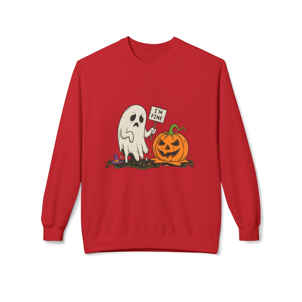 I'm Fine 1 - Crewneck Unisex Sweatshirt - Cozy Halloween Apparel
