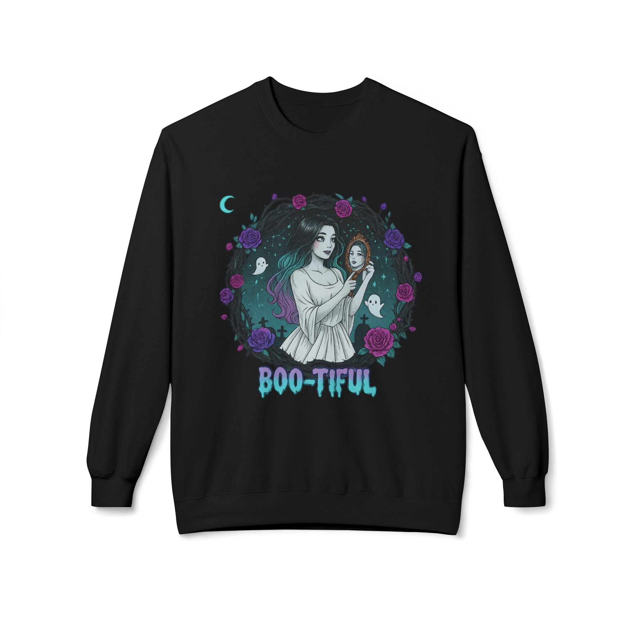Boo-tiful 4.1 - Gothic Witch Crewneck Unisex Sweatshirt - Cozy Halloween Apparel