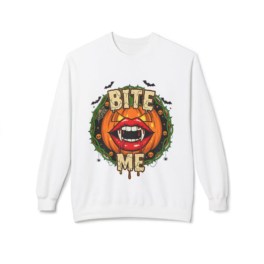 Bite Me 1 - Gothic Witch Crewneck Unisex Sweatshirt - Cozy Halloween Apparel