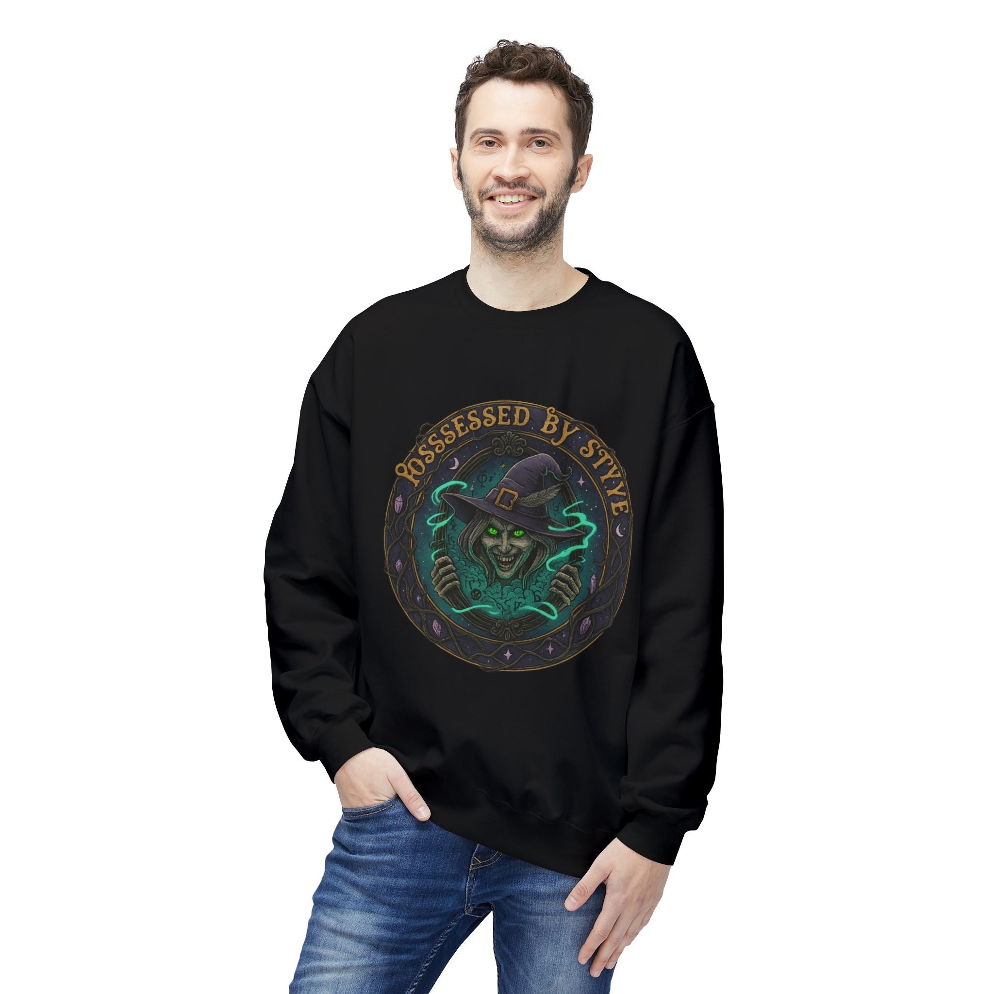 Possessed by Style 3 - Crewneck Unisex Sweatshirt - Cozy Halloween Apparel