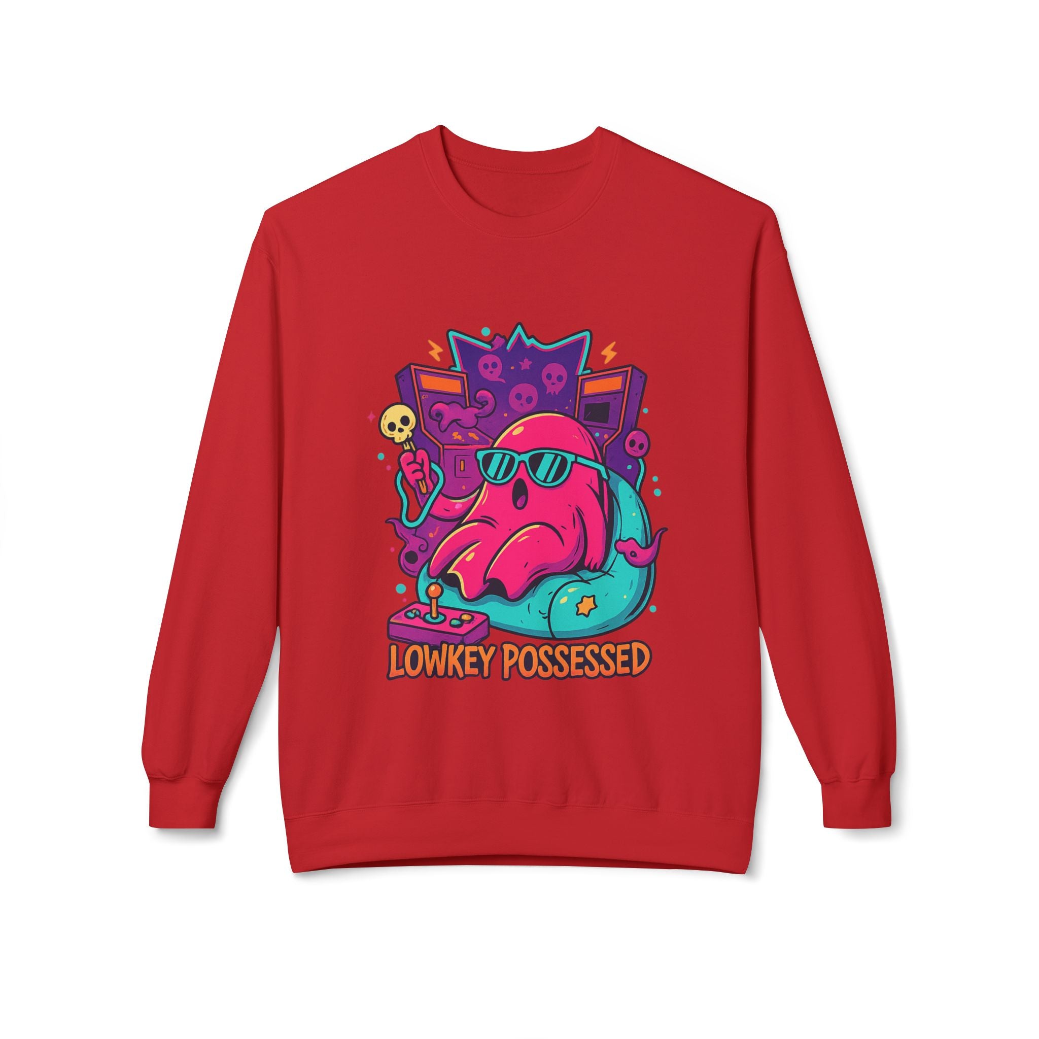 Lowkey Possessed 2 - Crewneck Unisex Sweatshirt - Cozy Halloween Apparel