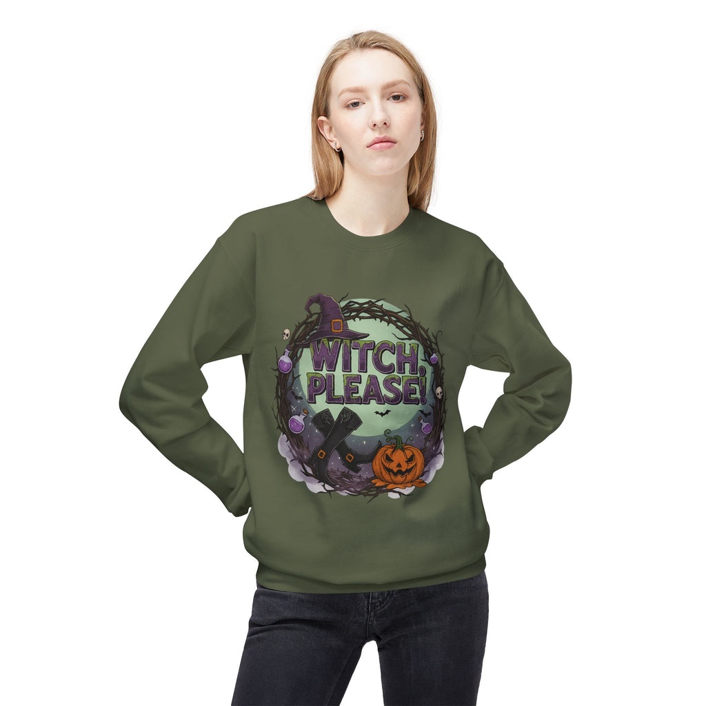 Witch, Please! 1 - Crewneck Unisex Sweatshirt - Cozy Halloween Apparel