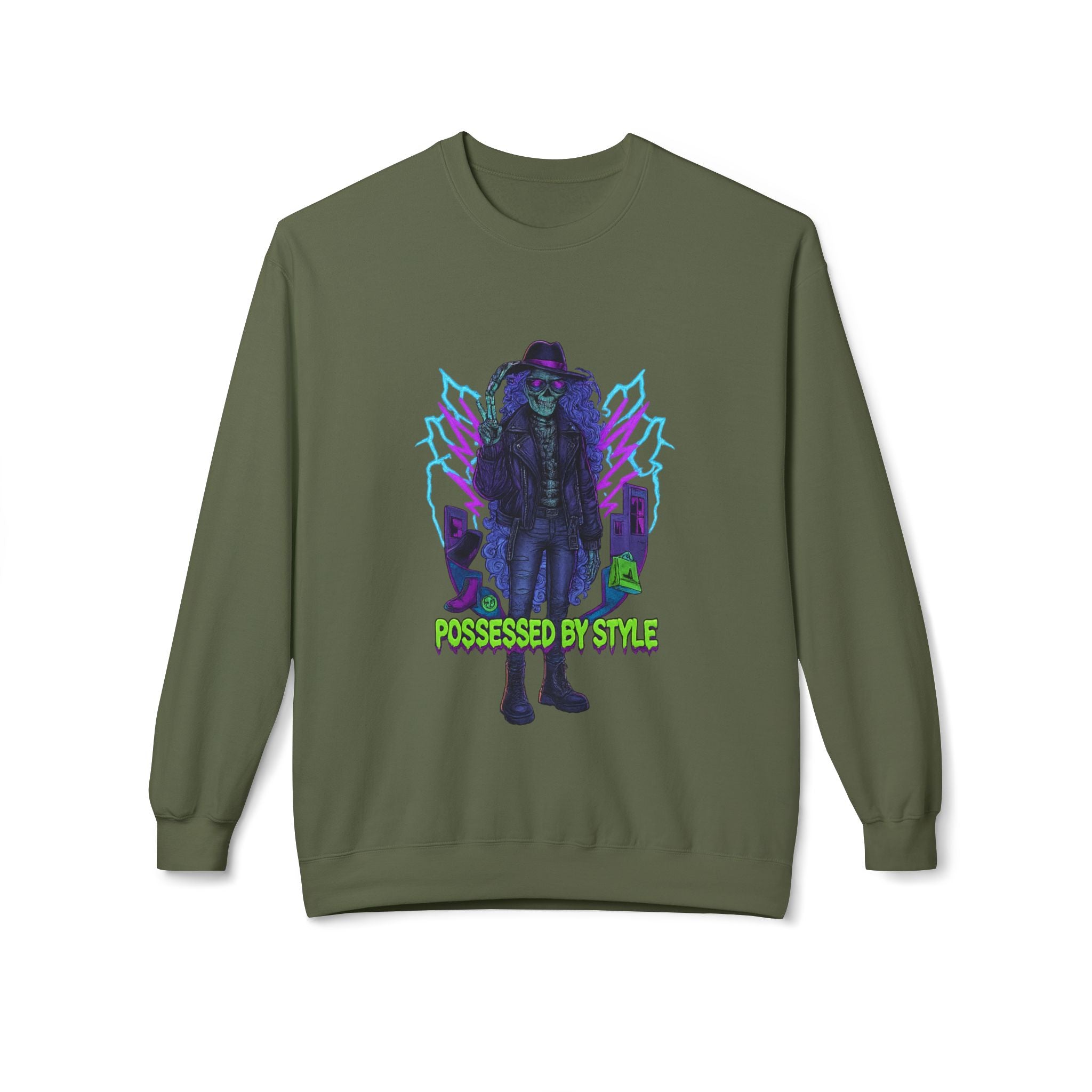 Possessed by Style 1 - Crewneck Unisex Sweatshirt - Cozy Halloween Apparel