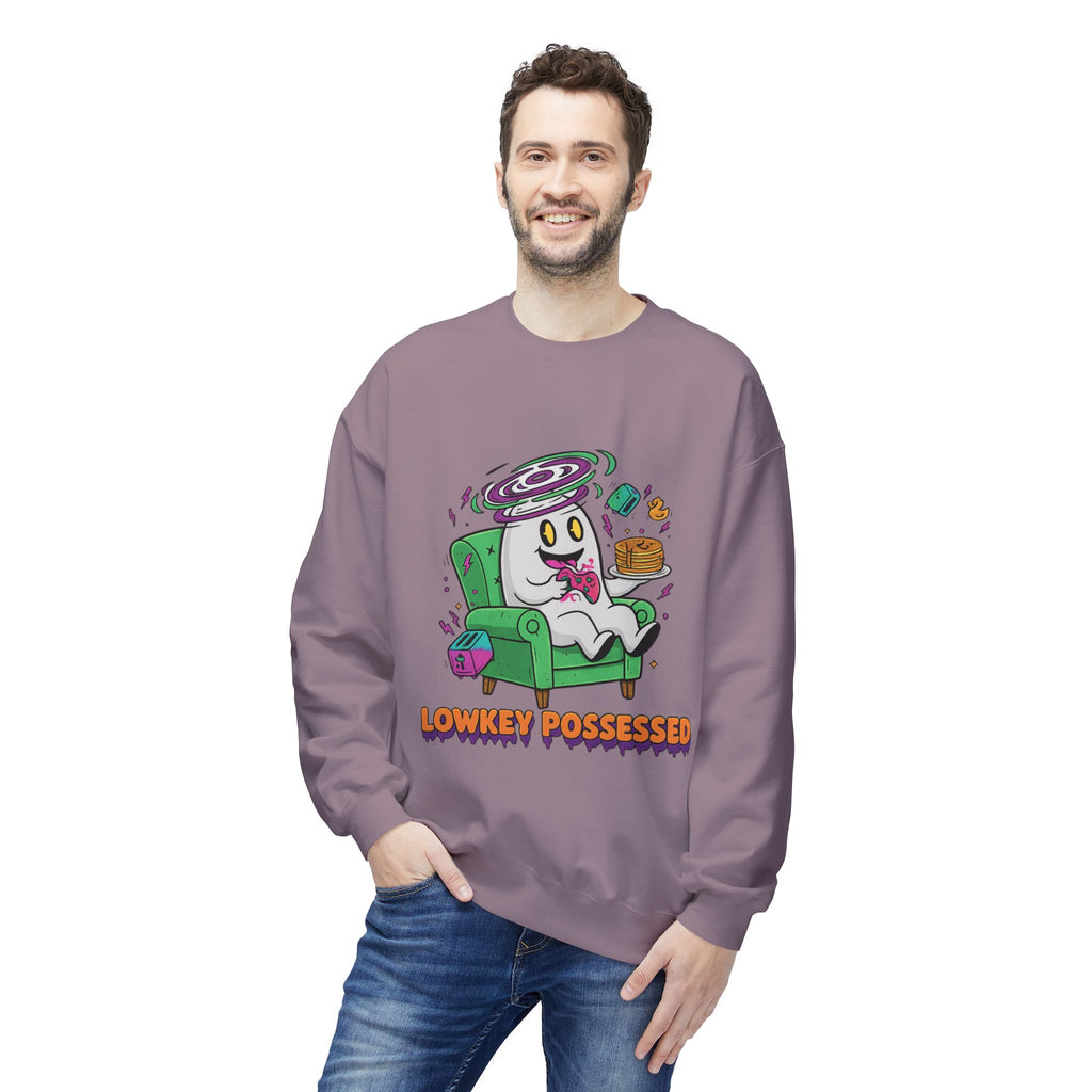 Lowkey Possessed 4 - Crewneck Unisex Sweatshirt - Cozy Halloween Apparel