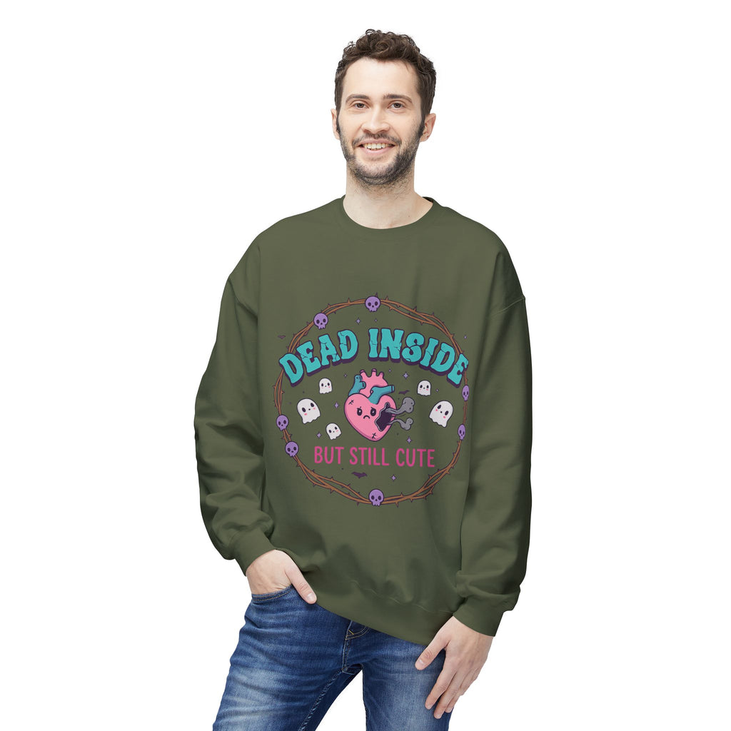 Dead Inside, But Still Cute 1- Crewneck Unisex Sweatshirt - Cozy Halloween Apparel