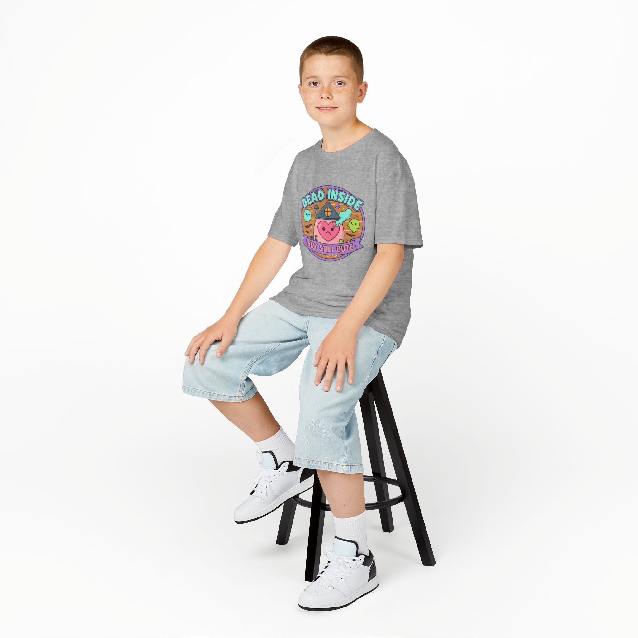 Dead Inside But Still Cute - Cute Kids Heavy Cotton Tee ,  Fun Graphic Tee for Kids