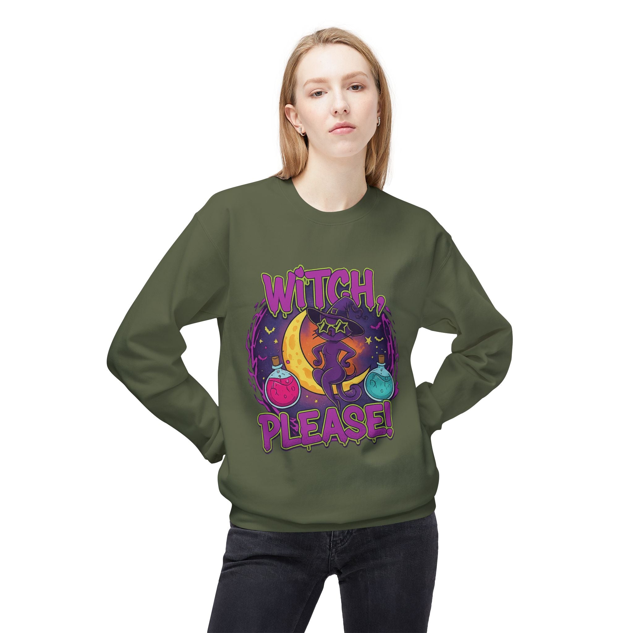 Witch, Please! 3 - Crewneck Unisex Sweatshirt - Cozy Halloween Apparel