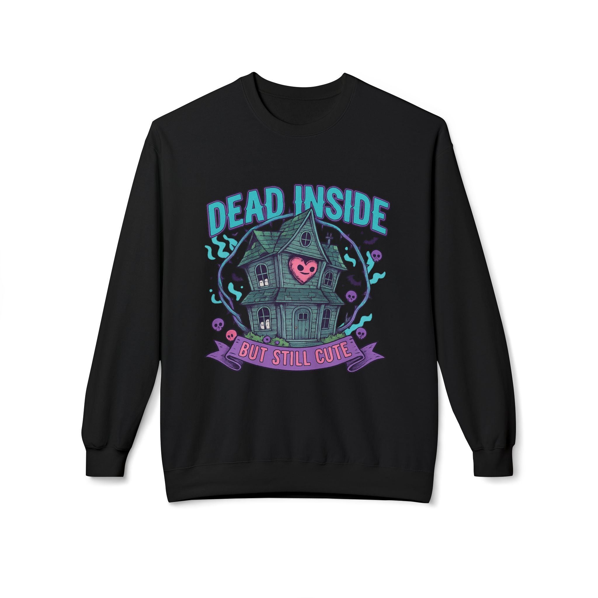Dead Inside, But Still Cute 2 - Crewneck Unisex Sweatshirt - Cozy Halloween Apparel