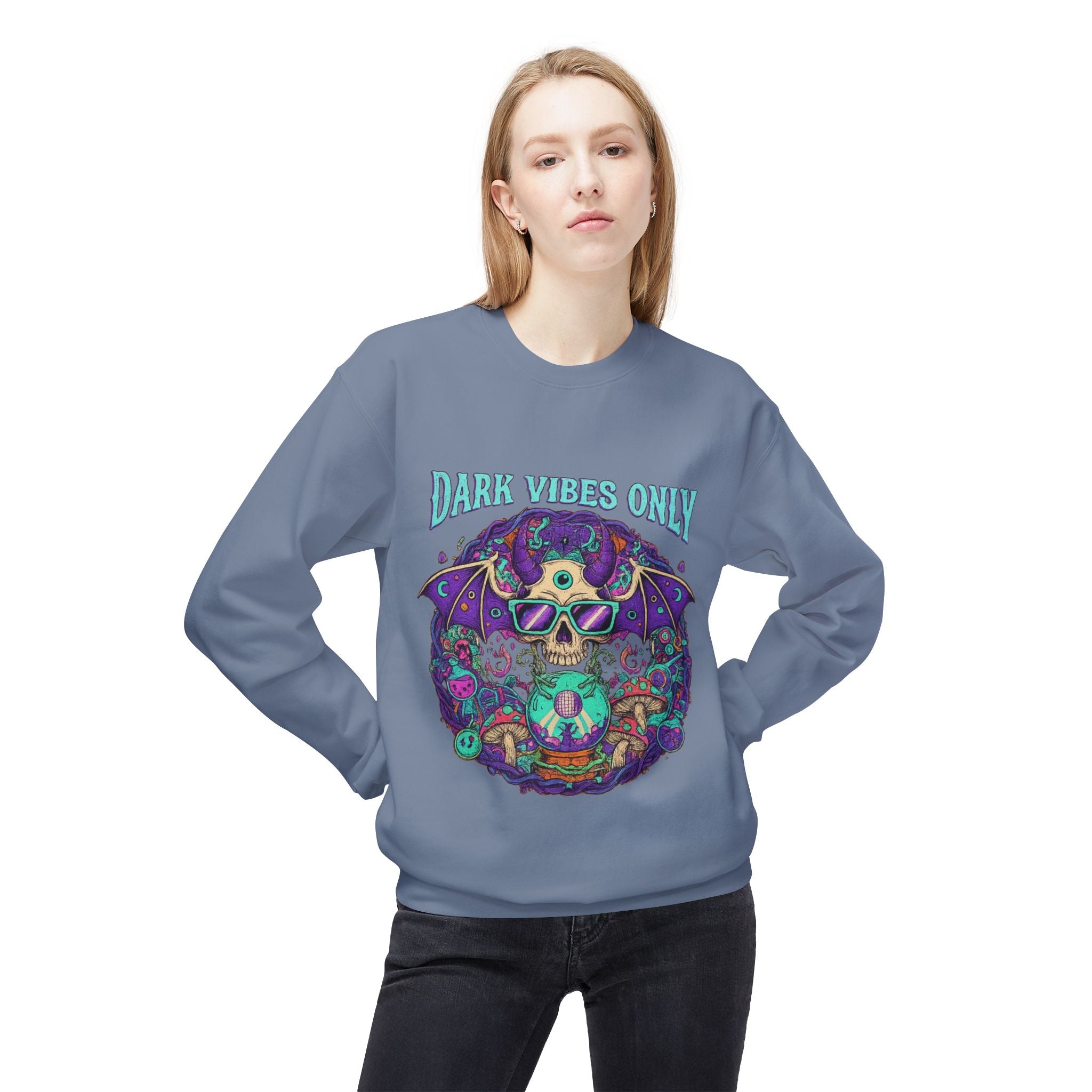 Dark Vibes Only 2 - Crewneck Unisex Sweatshirt - Cozy Halloween Apparel