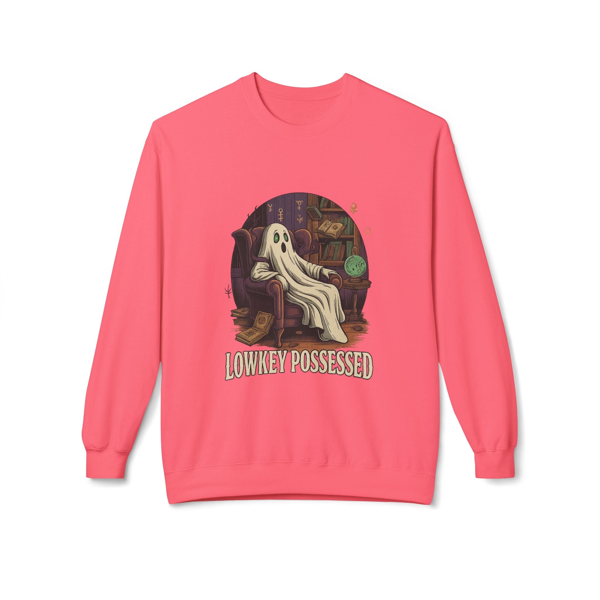 Lowkey Possessed 1 - Crewneck Unisex Sweatshirt - Cozy Halloween Apparel