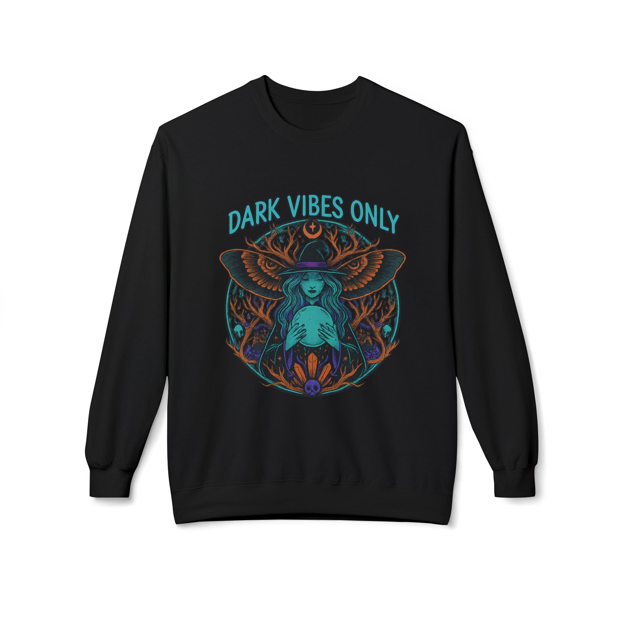 Dark Vibes Only 1 - Crewneck Unisex Sweatshirt - Cozy Halloween Apparel