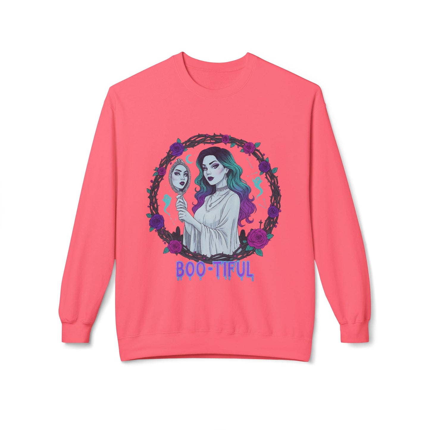 Boo-tiful - Gothic Witch Crewneck Unisex Sweatshirt - Cozy Halloween Apparel