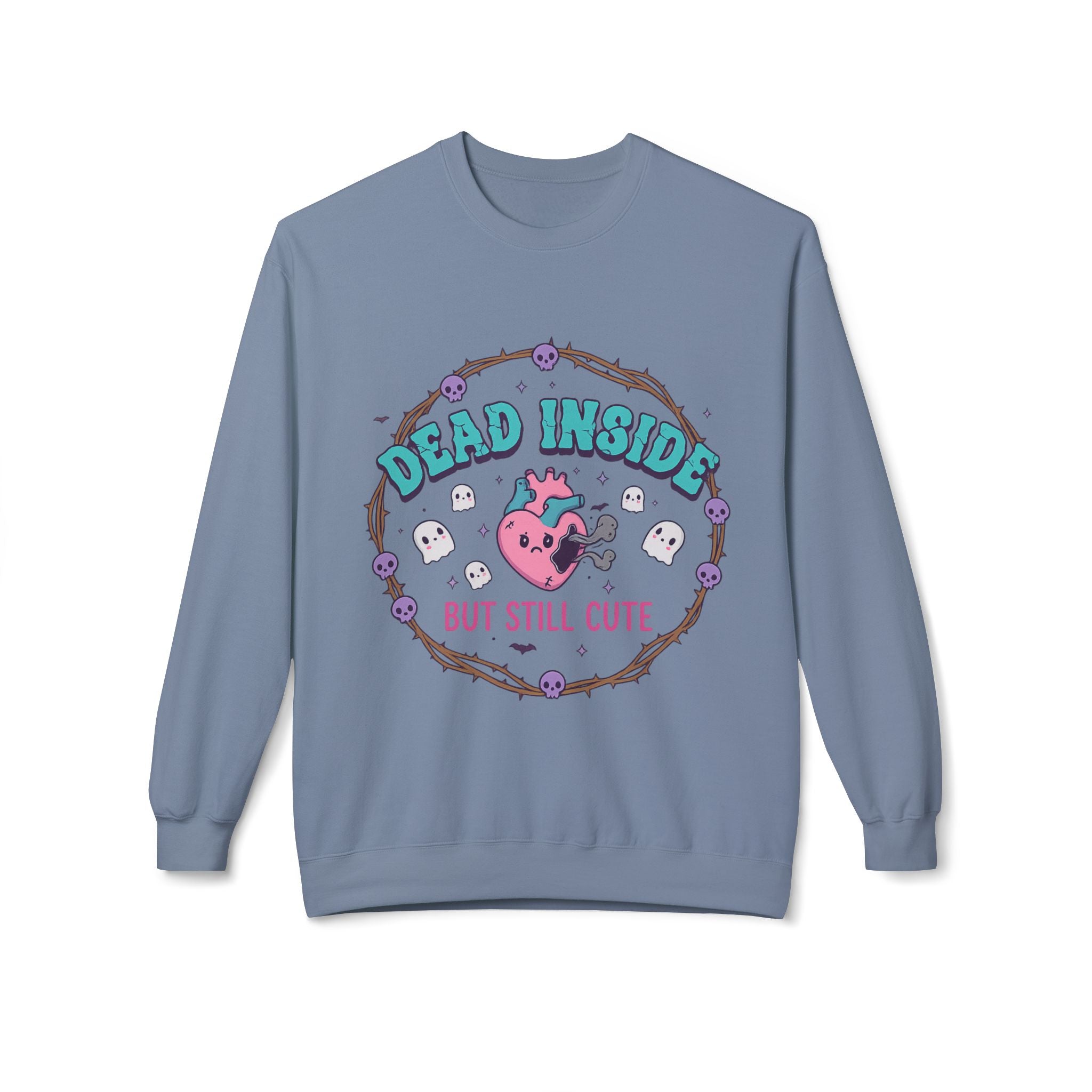 Dead Inside, But Still Cute 1- Crewneck Unisex Sweatshirt - Cozy Halloween Apparel