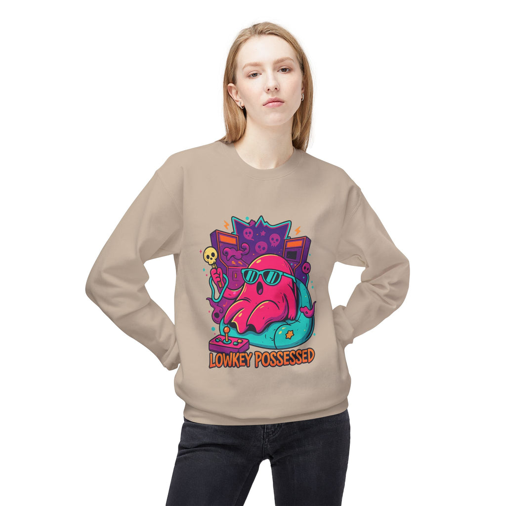 Lowkey Possessed 2 - Crewneck Unisex Sweatshirt - Cozy Halloween Apparel