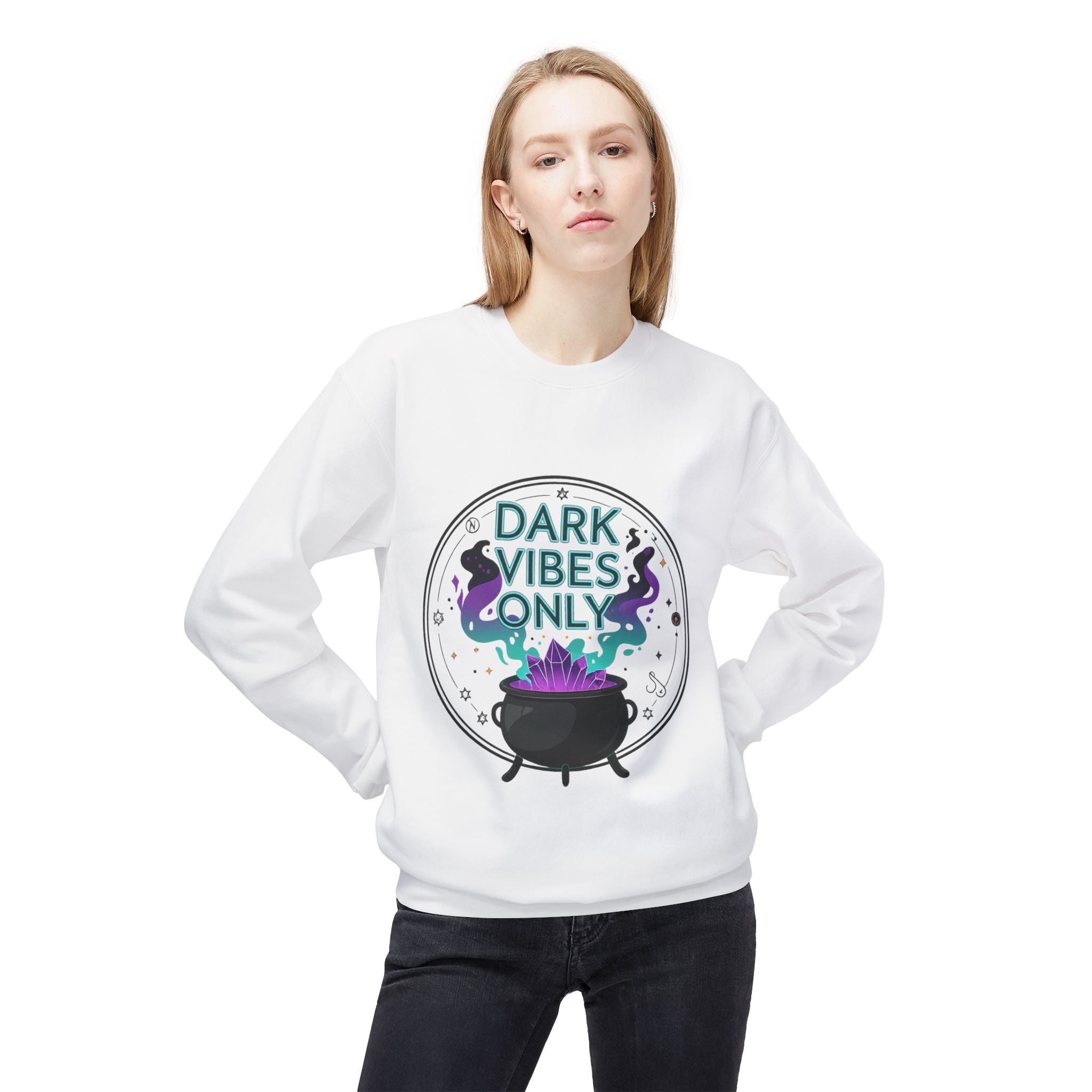 Dark Vibes Only 3.1 - Crewneck Unisex Sweatshirt - Cozy Halloween Apparel