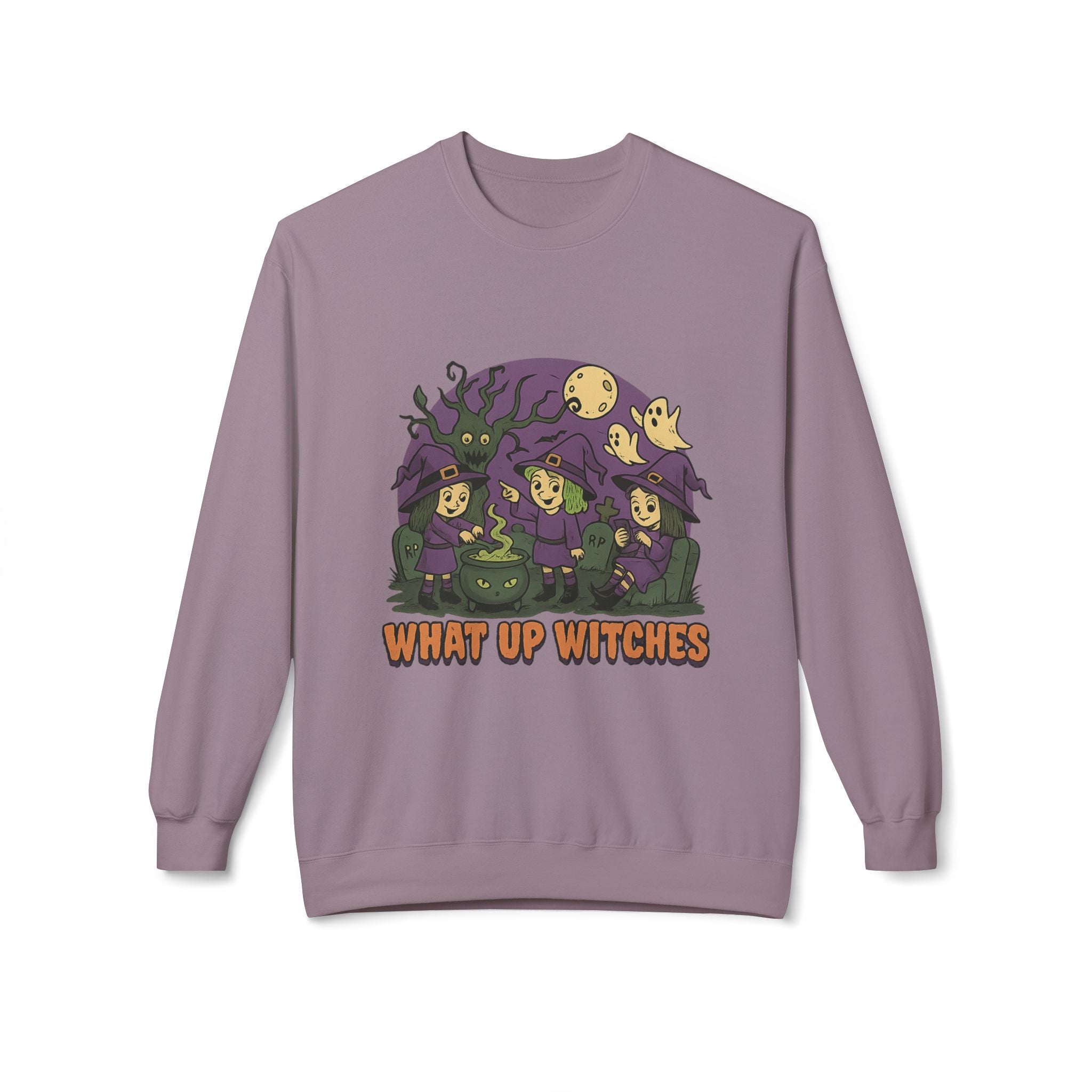 What Up Witches 2.2 - Crewneck Unisex Sweatshirt - Cozy Halloween Apparel