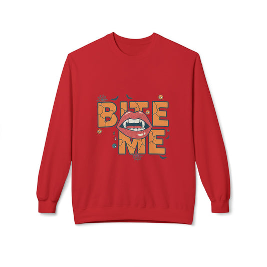 Bite Me 1- Crewneck Unisex Sweatshirt - Cozy Halloween Apparel