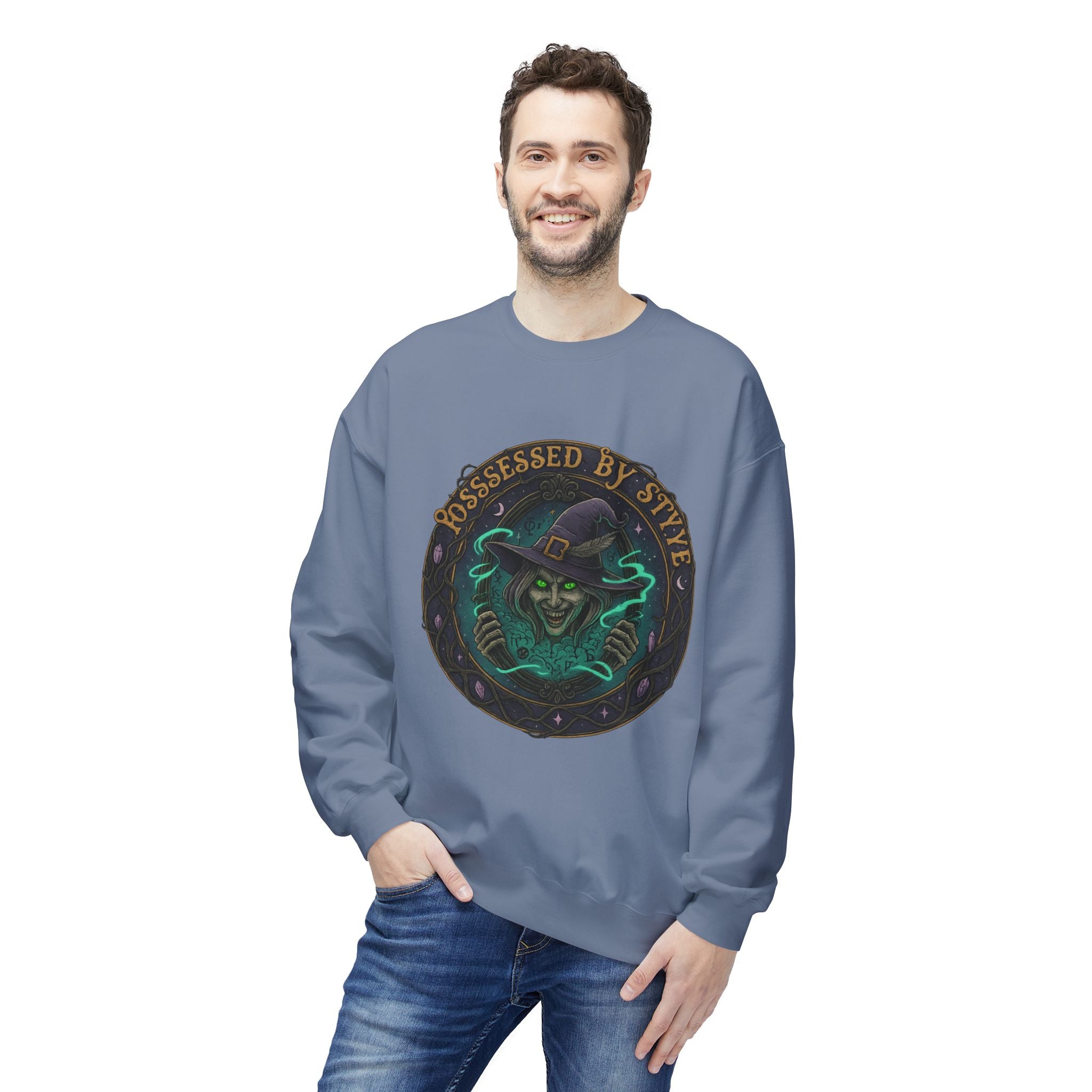 Possessed by Style 3 - Crewneck Unisex Sweatshirt - Cozy Halloween Apparel