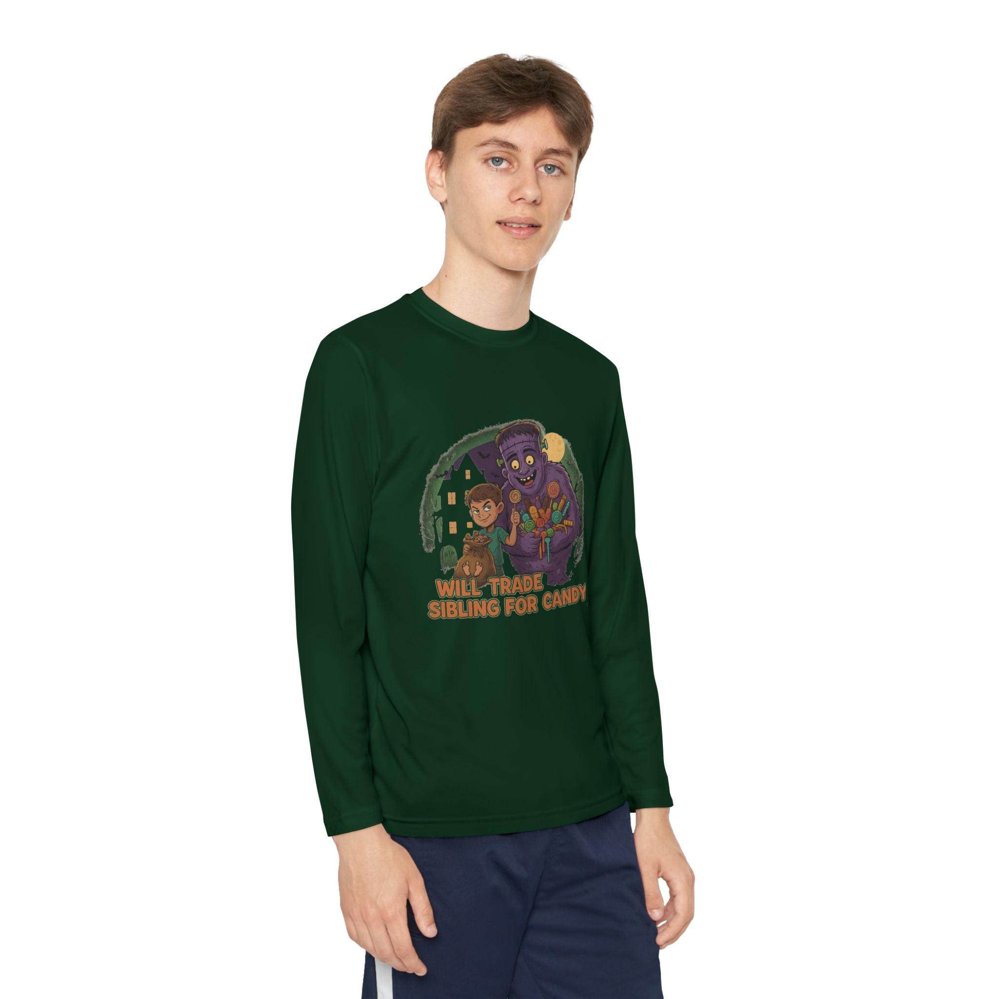 Will Trade Sibling for Candy 1 - Youth Long Sleeve Competitor Tee