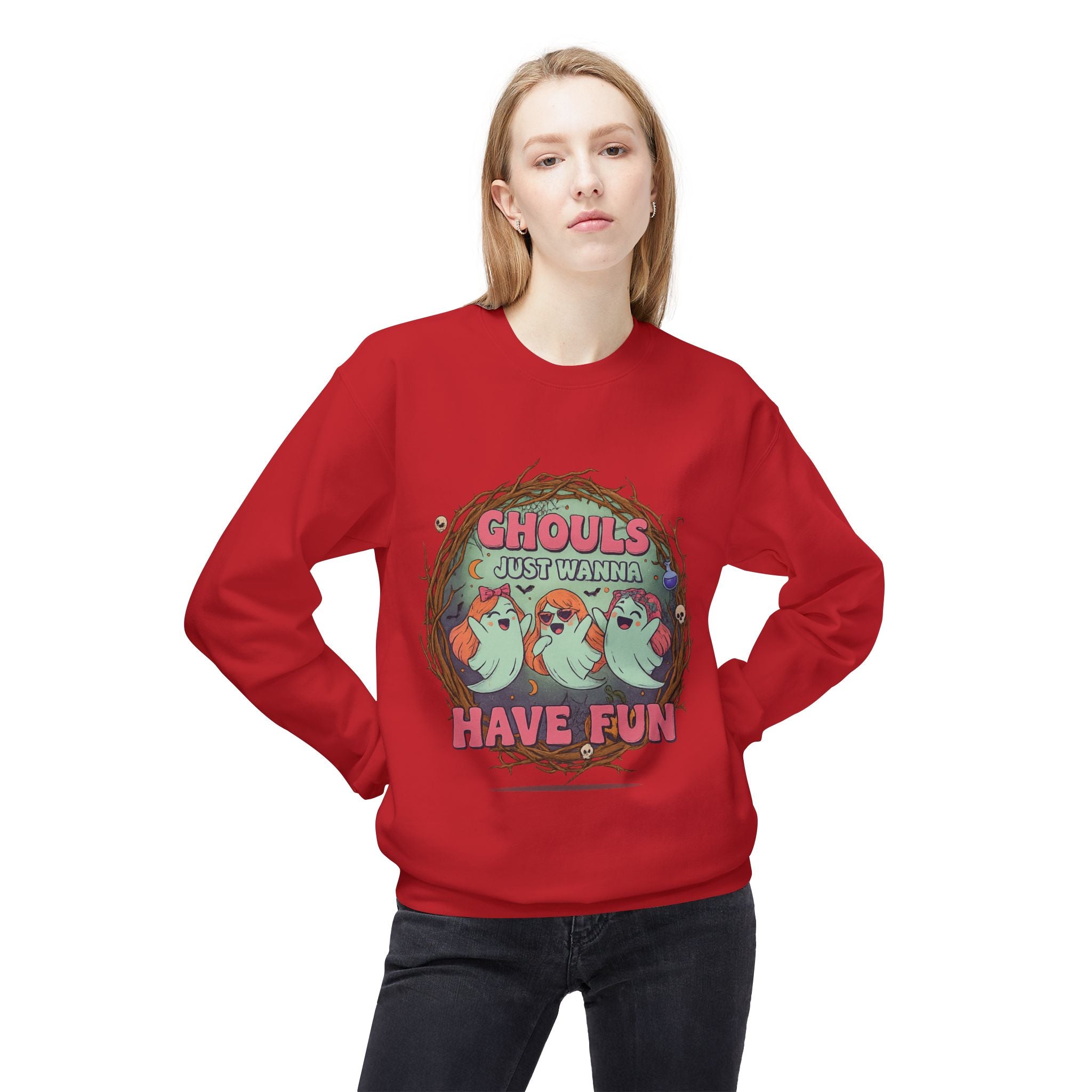 Ghouls Just Wanna Have Fun 1 - Crewneck Unisex Sweatshirt - Cozy Halloween Apparel