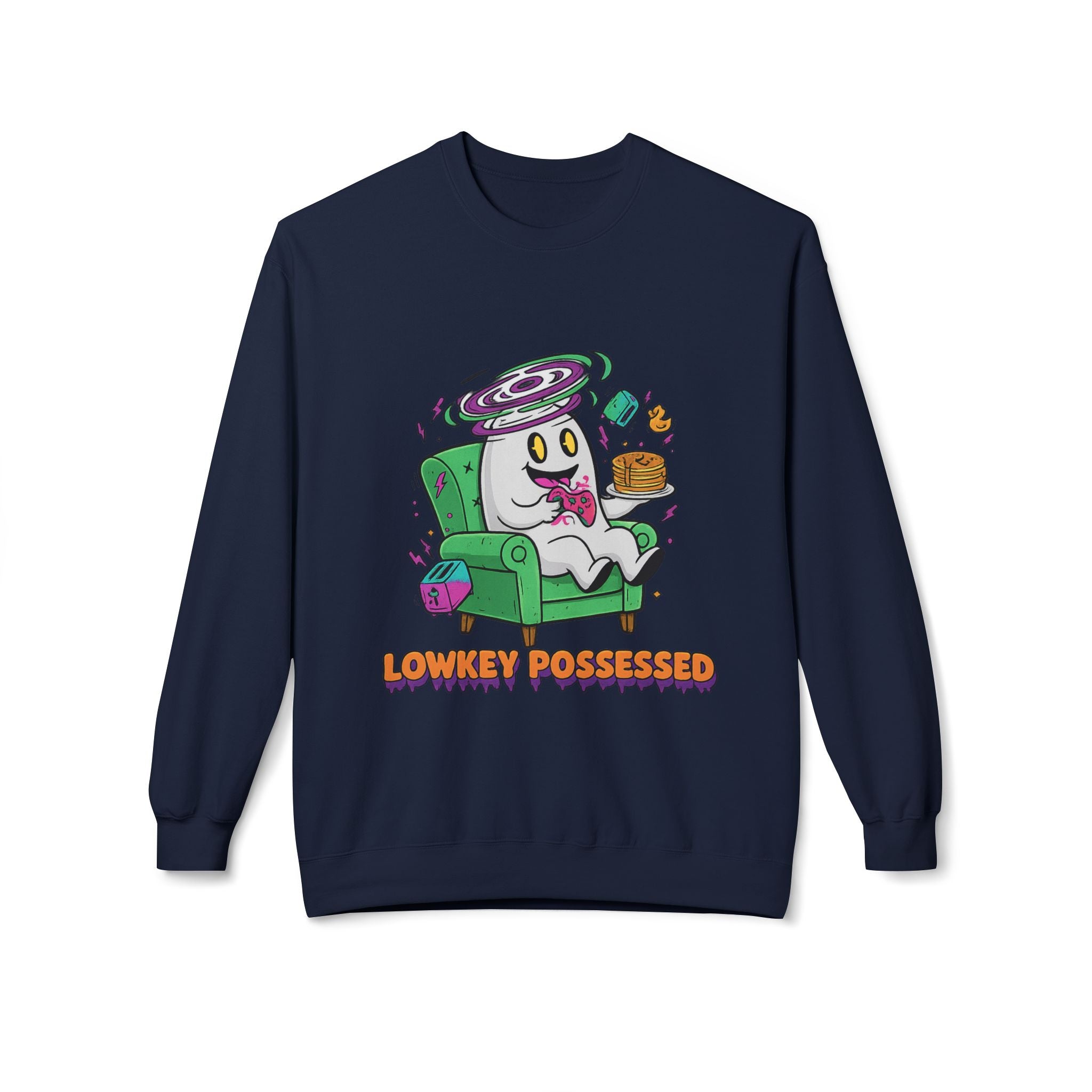 Lowkey Possessed 4 - Crewneck Unisex Sweatshirt - Cozy Halloween Apparel