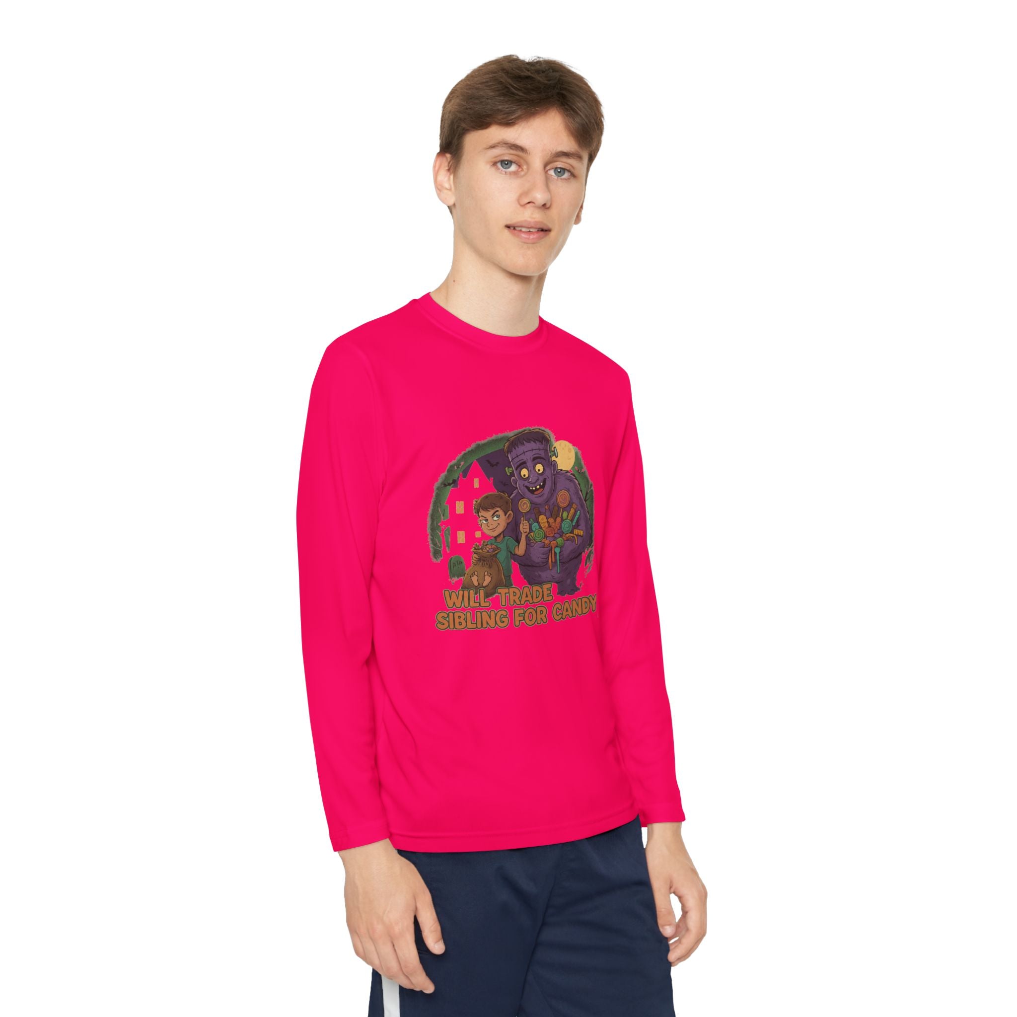 Will Trade Sibling for Candy 1 - Youth Long Sleeve Competitor Tee