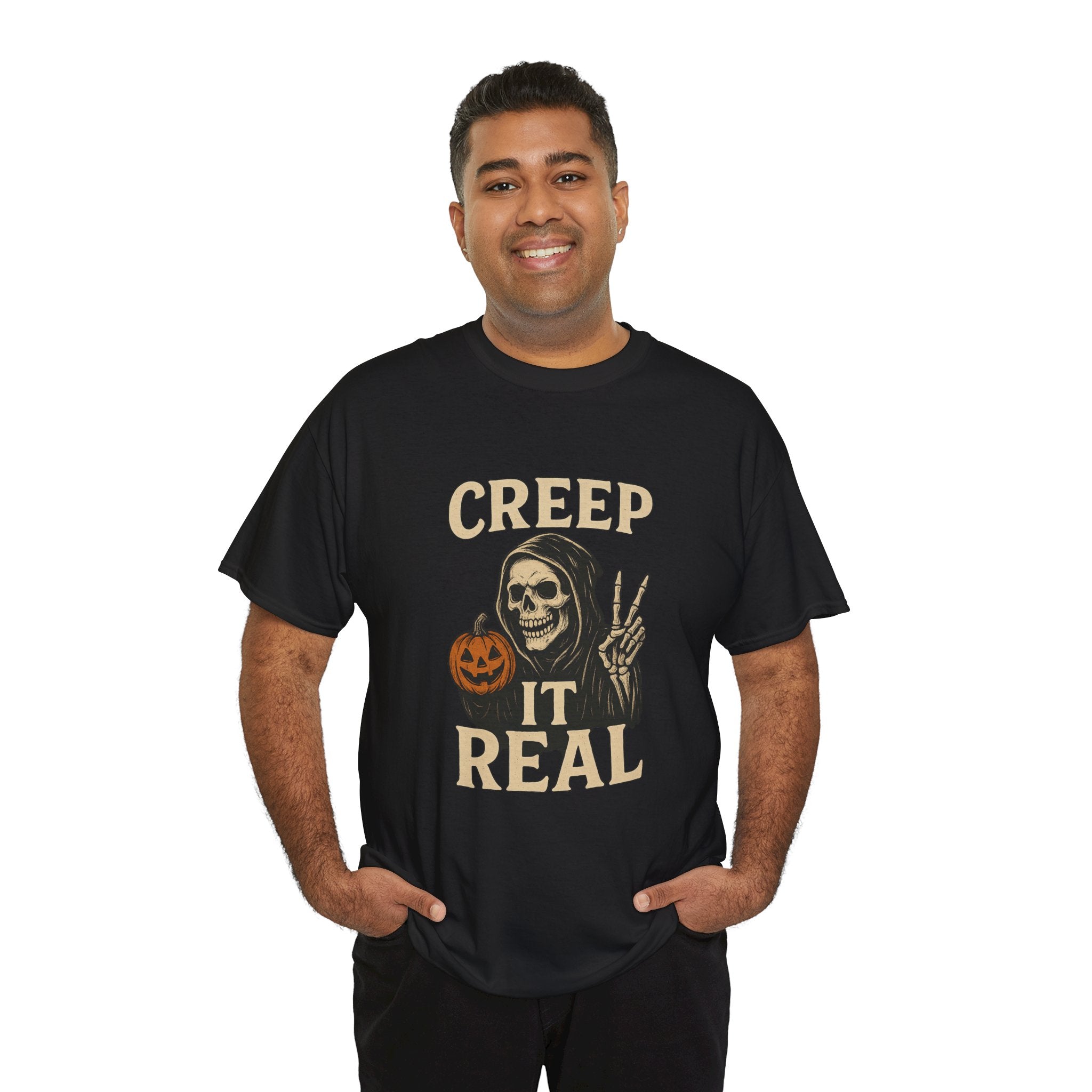 Creep It Real T-Shirt, Halloween Skull Graphic Tee, Unisex Cotton Shirt
