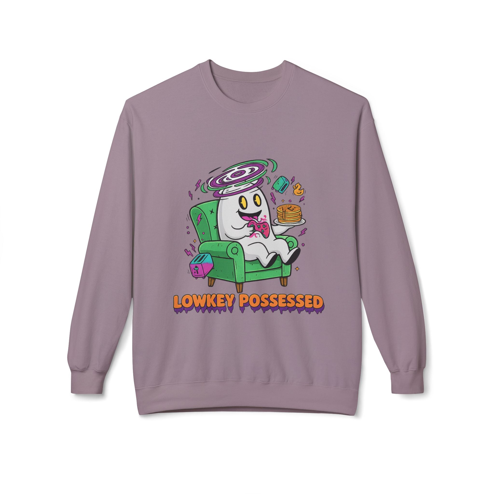 Lowkey Possessed 4 - Crewneck Unisex Sweatshirt - Cozy Halloween Apparel