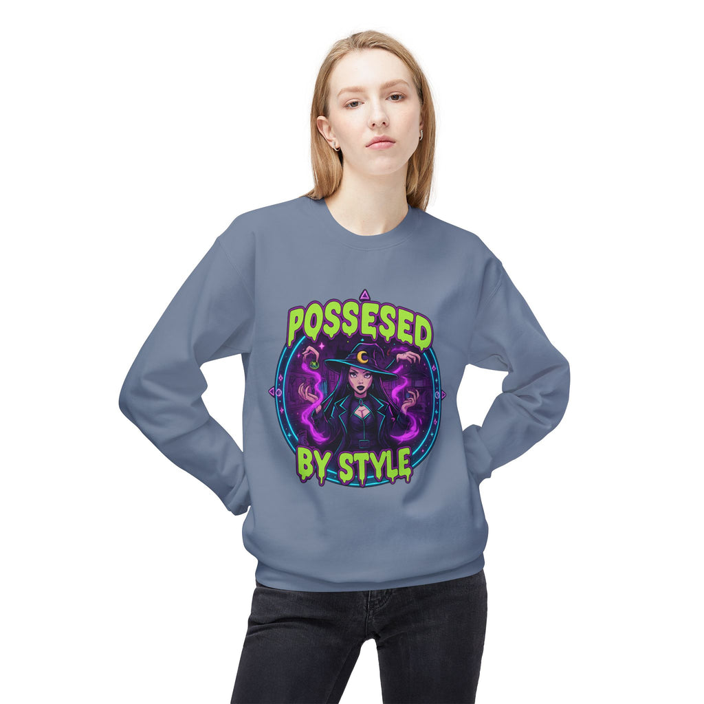 Possessed by Style 2 - Crewneck Unisex Sweatshirt - Cozy Halloween Apparel