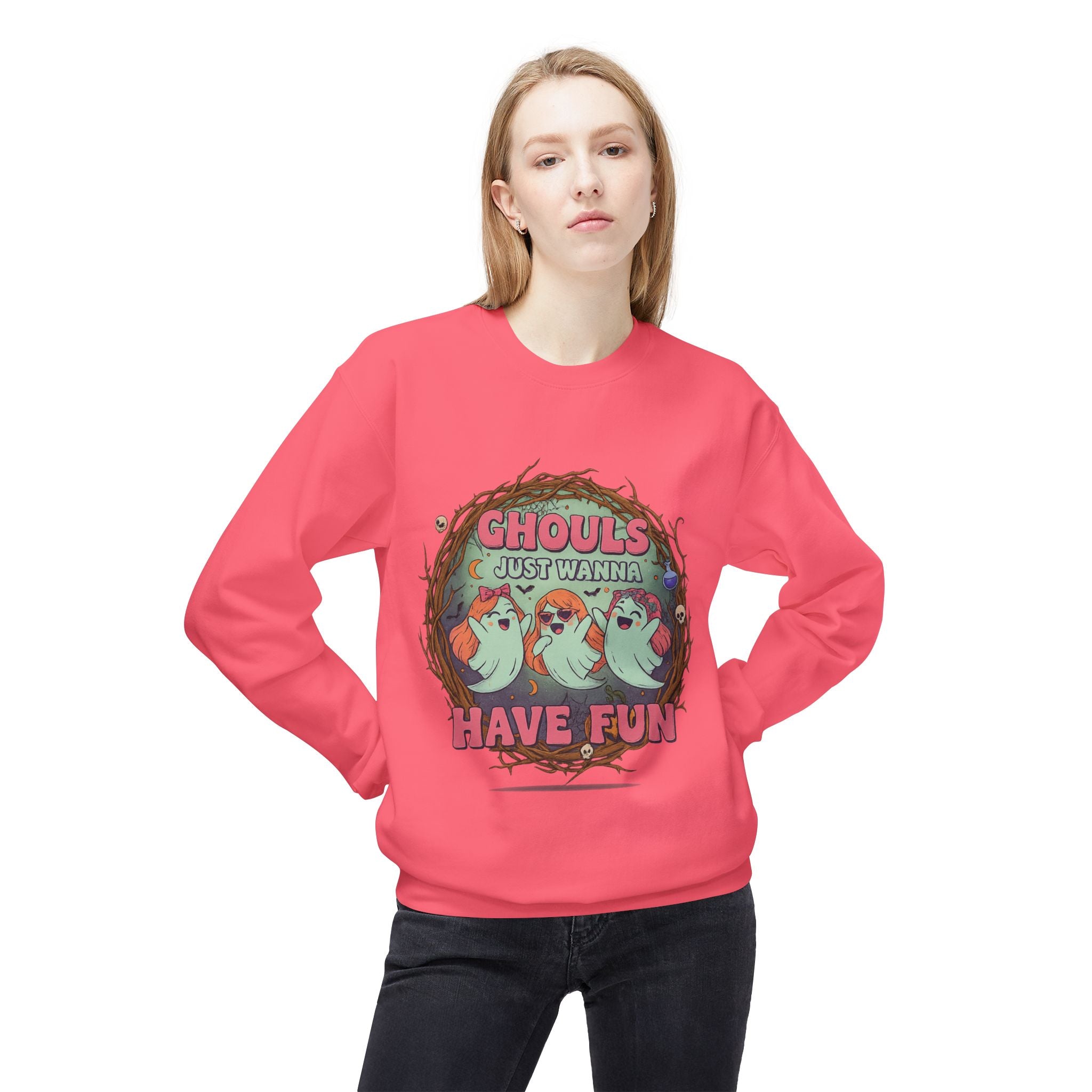 Ghouls Just Wanna Have Fun 1 - Crewneck Unisex Sweatshirt - Cozy Halloween Apparel