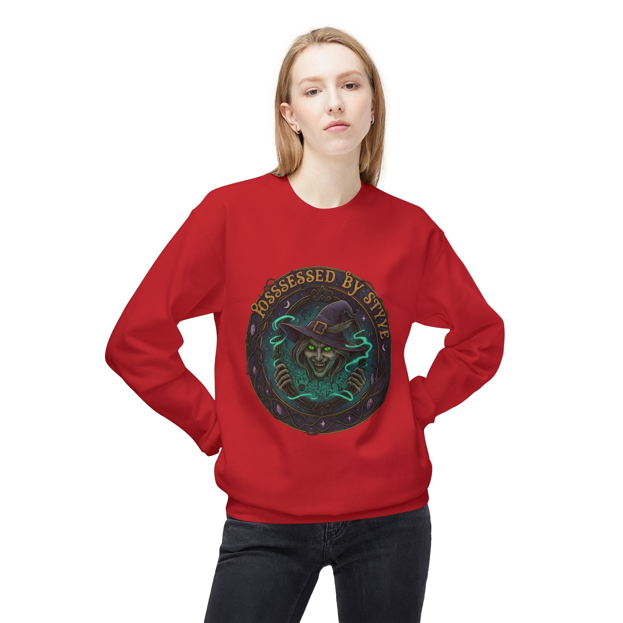 Possessed by Style 3 - Crewneck Unisex Sweatshirt - Cozy Halloween Apparel