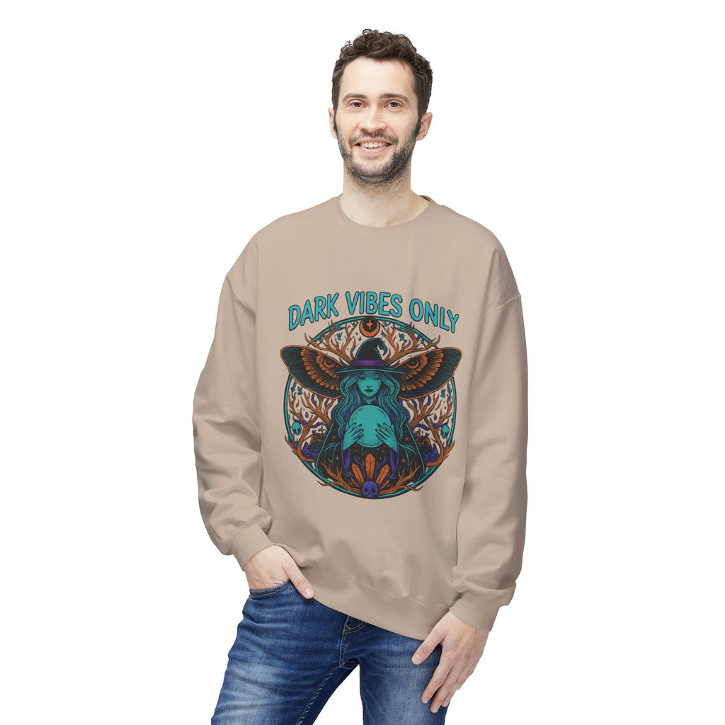 Dark Vibes Only 1 - Crewneck Unisex Sweatshirt - Cozy Halloween Apparel