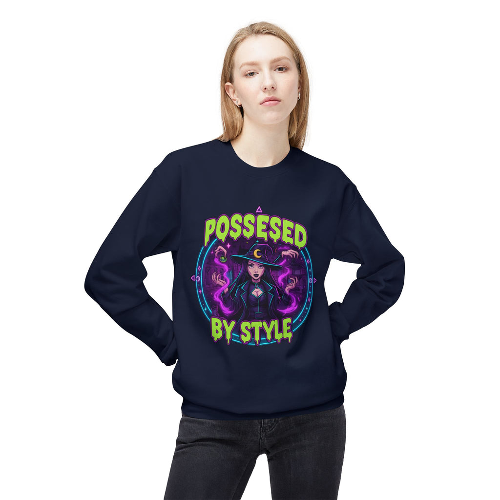 Possessed by Style 2 - Crewneck Unisex Sweatshirt - Cozy Halloween Apparel