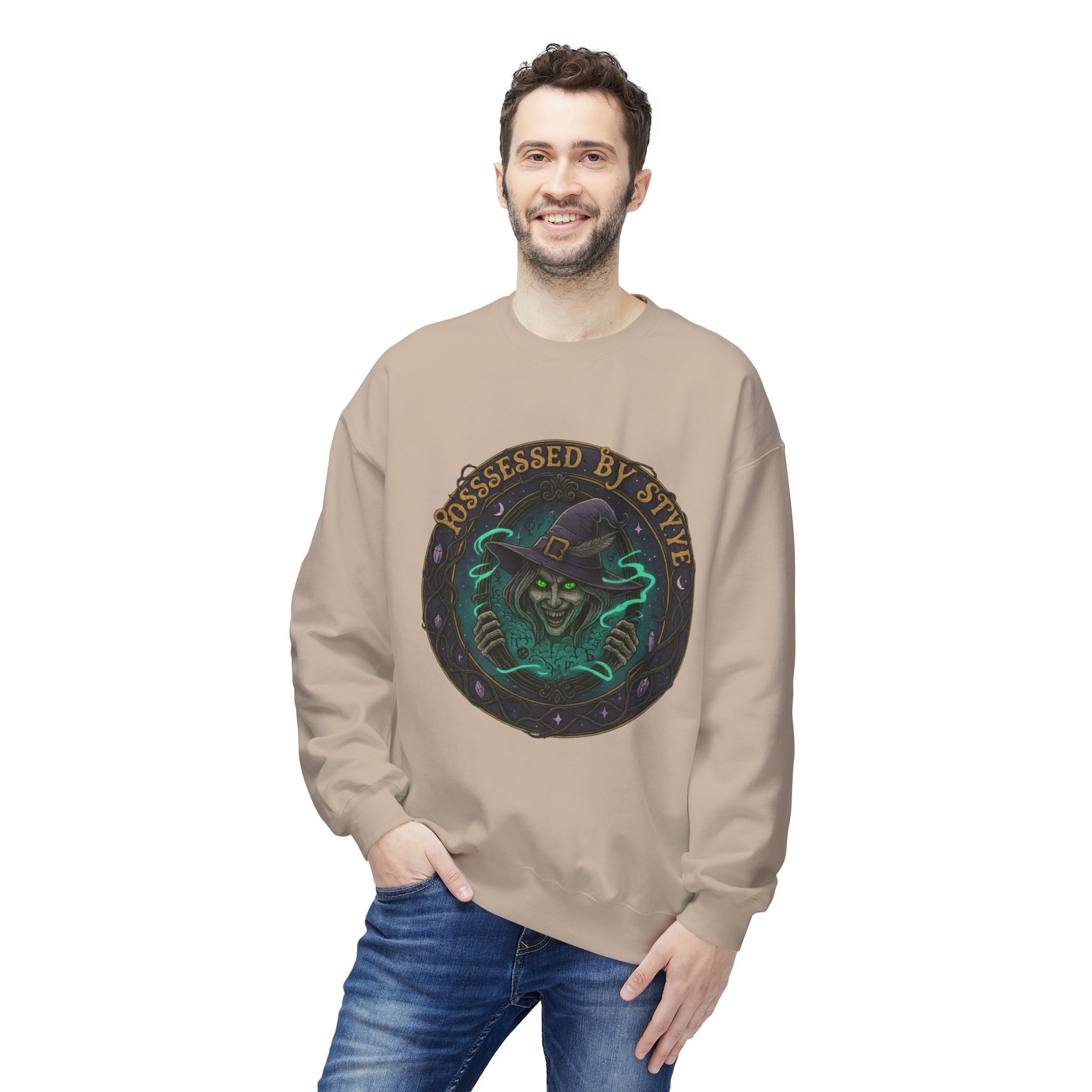 Possessed by Style 3 - Crewneck Unisex Sweatshirt - Cozy Halloween Apparel