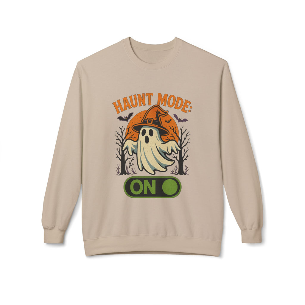 Haunt Mode ON 2 - Crewneck Unisex Sweatshirt - Cozy Halloween Apparel
