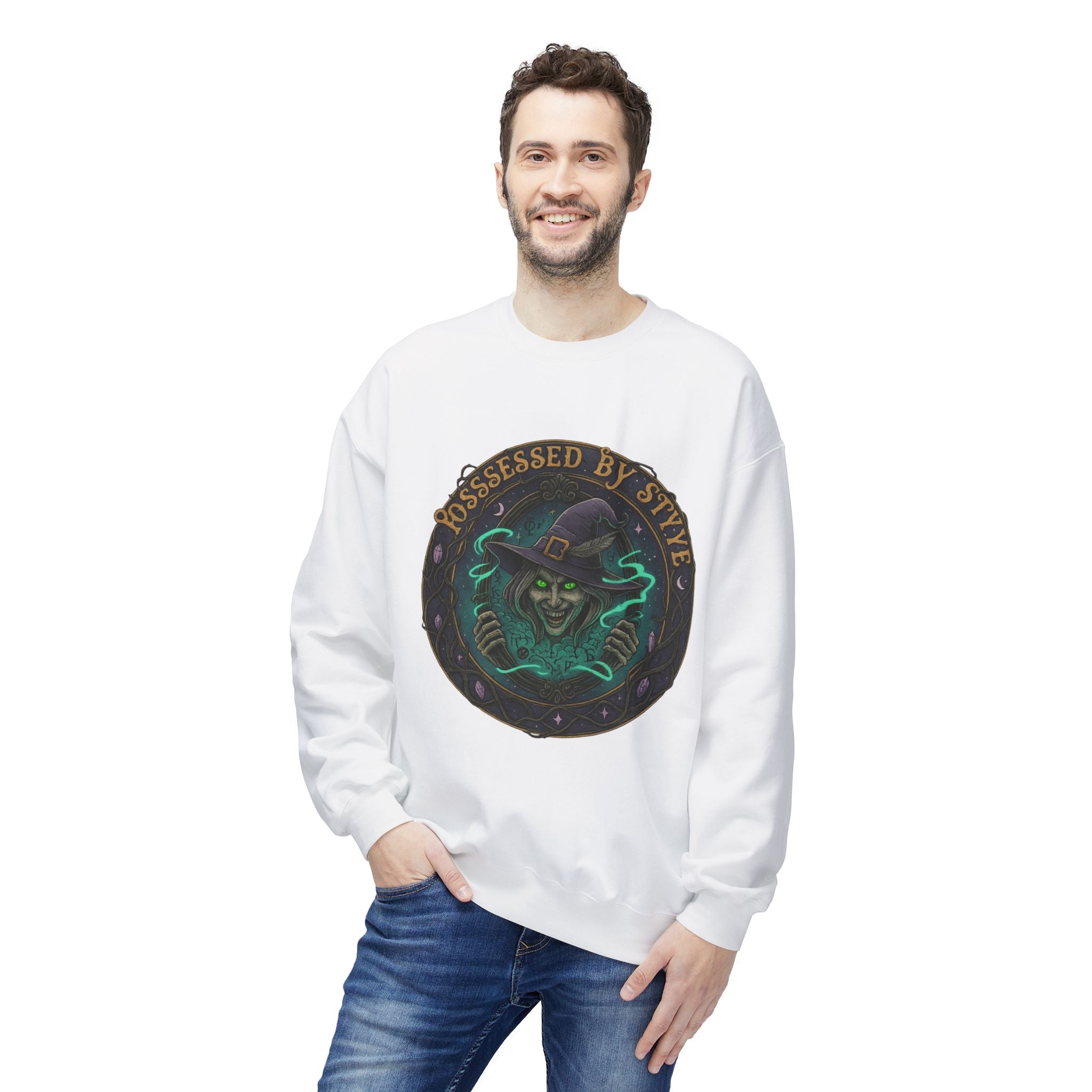 Possessed by Style 3 - Crewneck Unisex Sweatshirt - Cozy Halloween Apparel