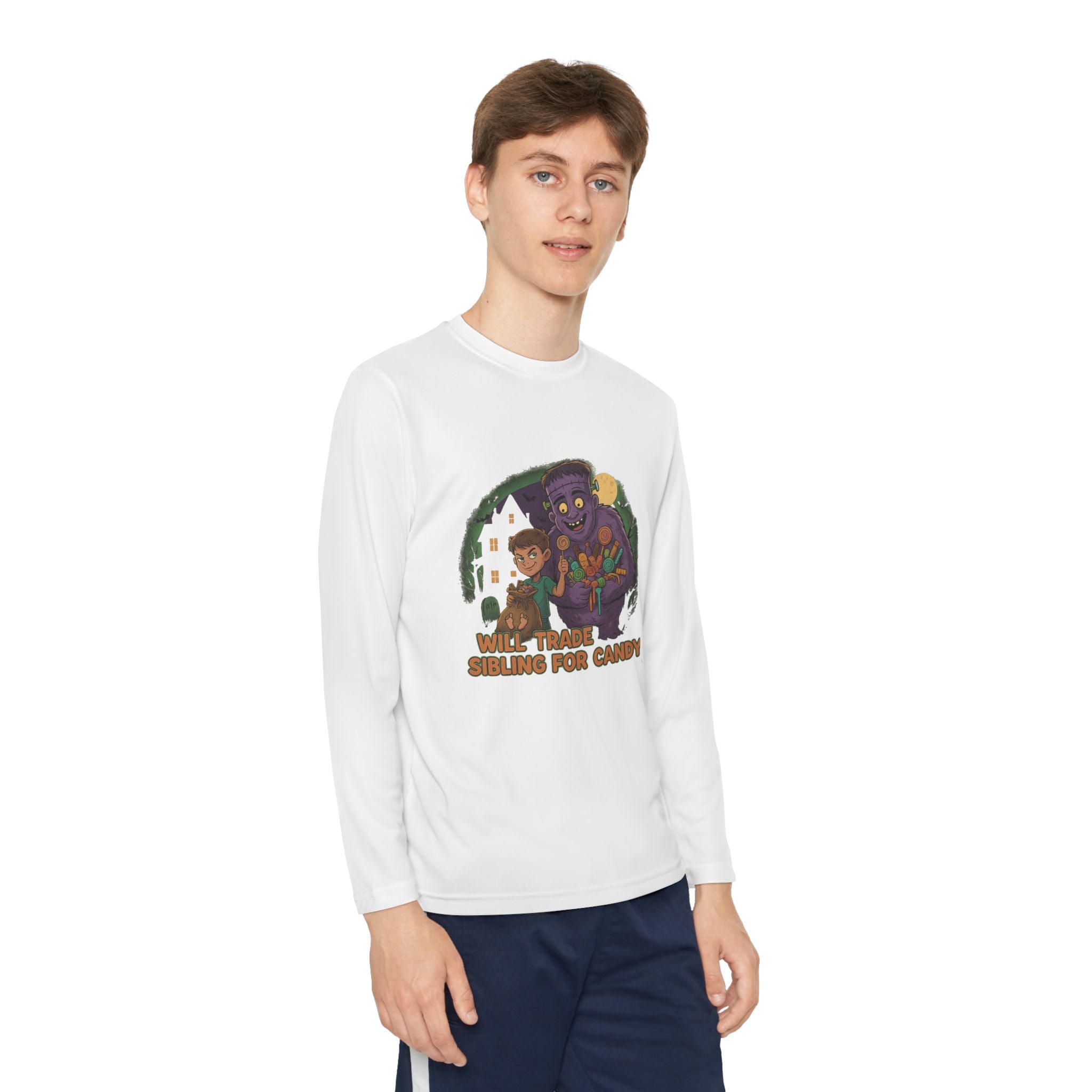 Will Trade Sibling for Candy 1 - Youth Long Sleeve Competitor Tee
