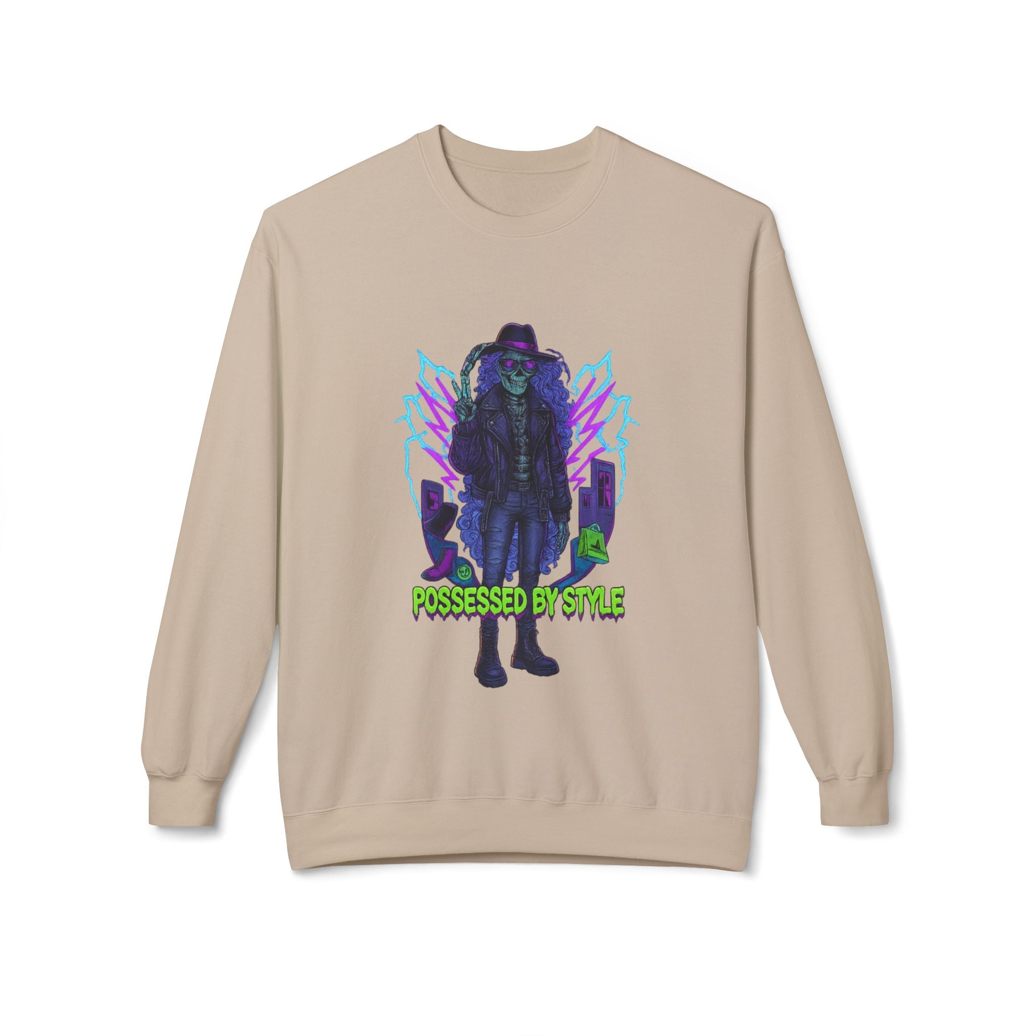 Possessed by Style 1 - Crewneck Unisex Sweatshirt - Cozy Halloween Apparel