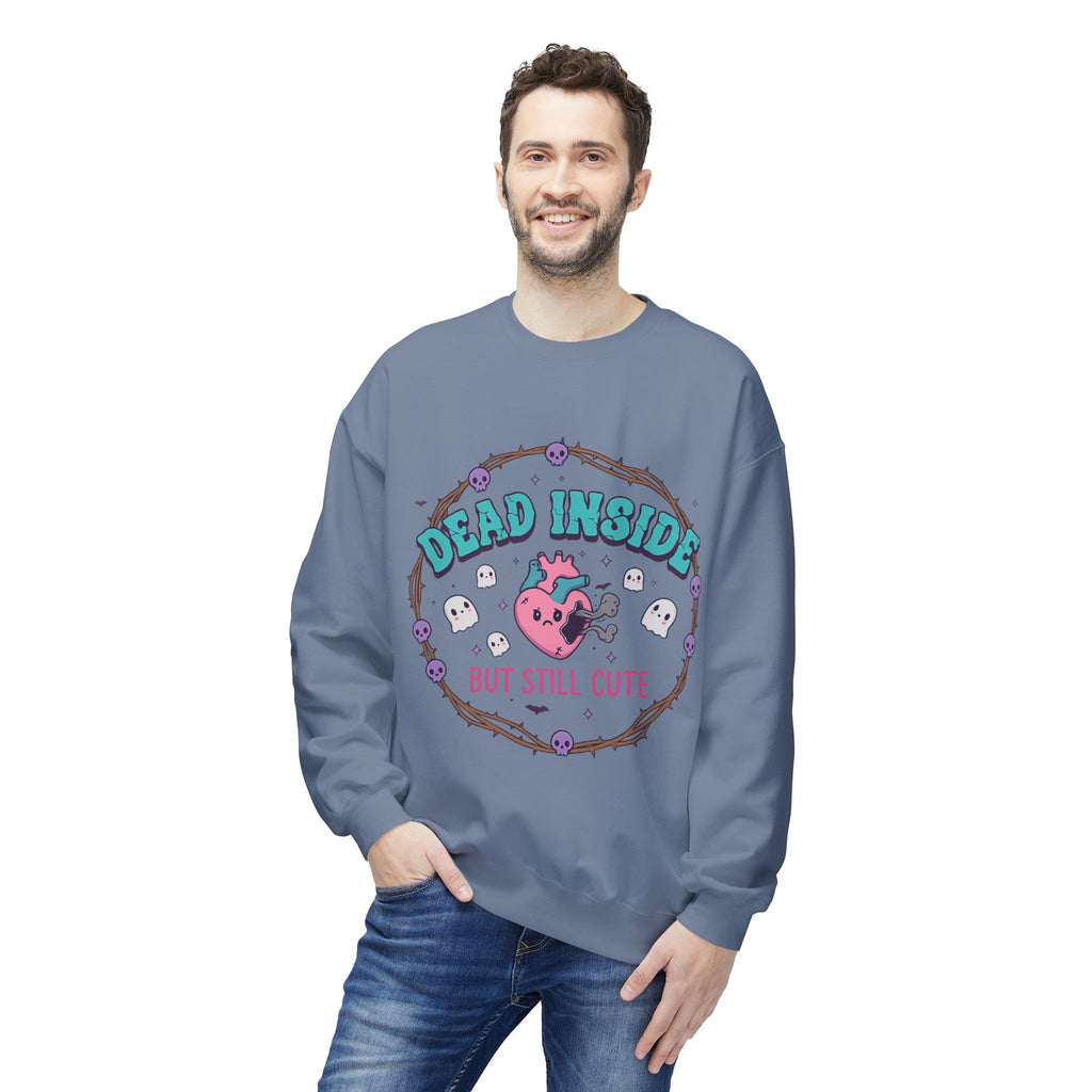 Dead Inside, But Still Cute 1- Crewneck Unisex Sweatshirt - Cozy Halloween Apparel