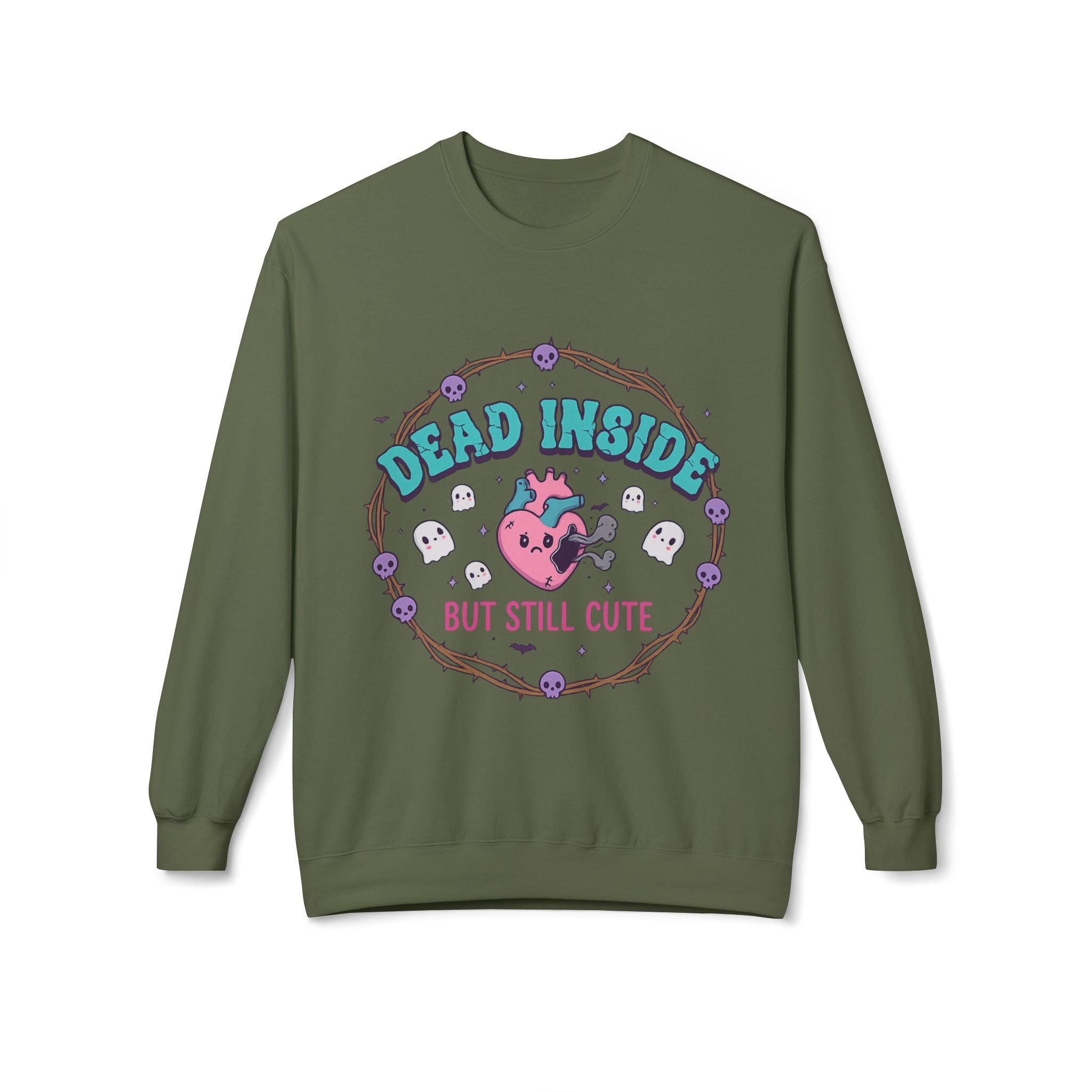 Dead Inside, But Still Cute 1- Crewneck Unisex Sweatshirt - Cozy Halloween Apparel