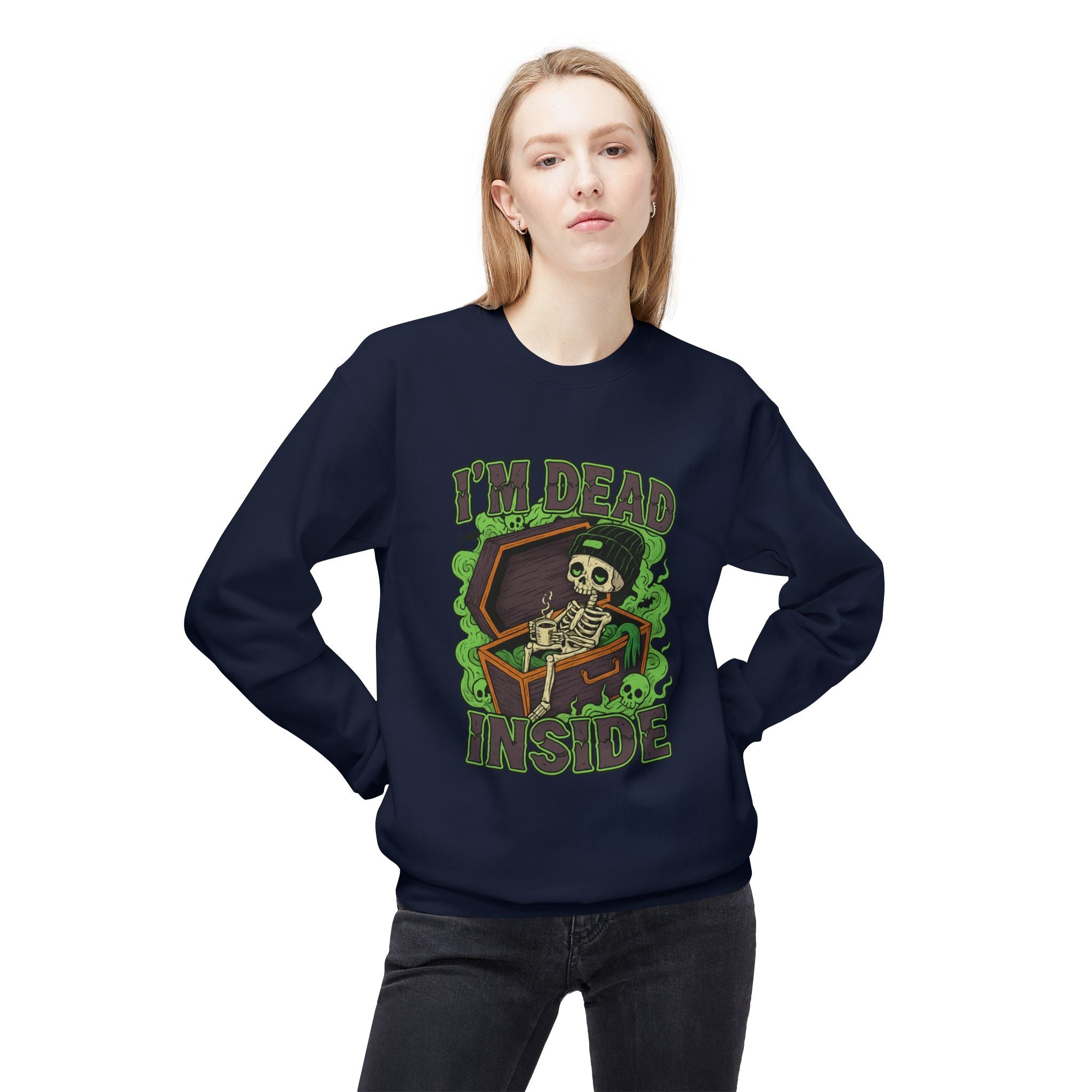 I'm Dead Inside 2- Crewneck Unisex Sweatshirt - Cozy Halloween Apparel